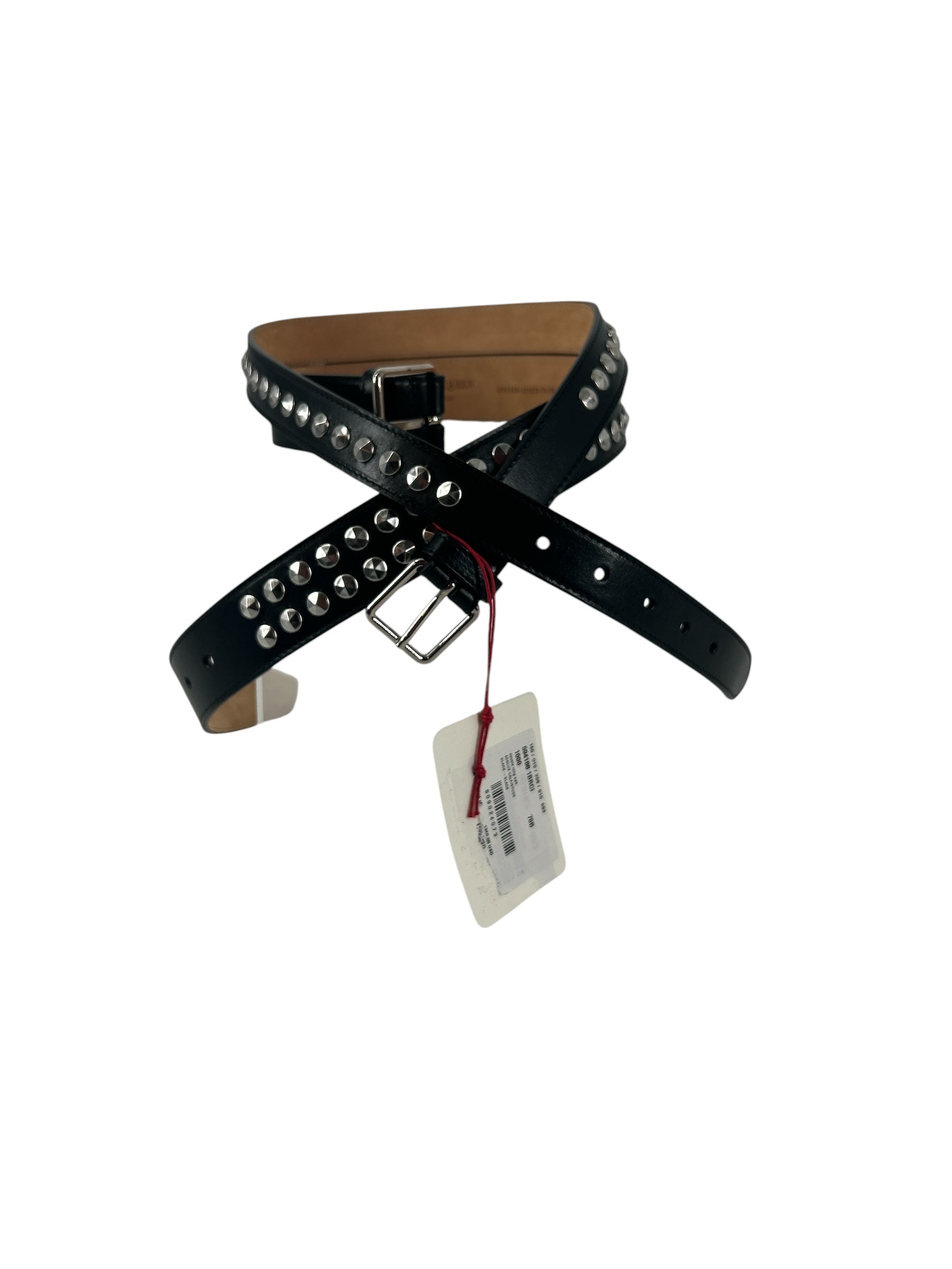 Alexander McQueen/Belt/Leather/BLK/L's/DOUBLE STUDDED BELT SLVR view 5