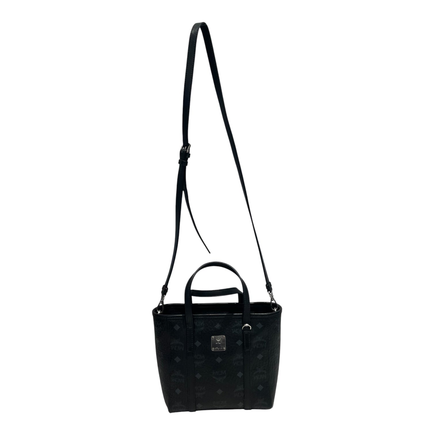 MCM/Cross Body Bag/Monogram/Leather/BLK/medium shopper tote view 1