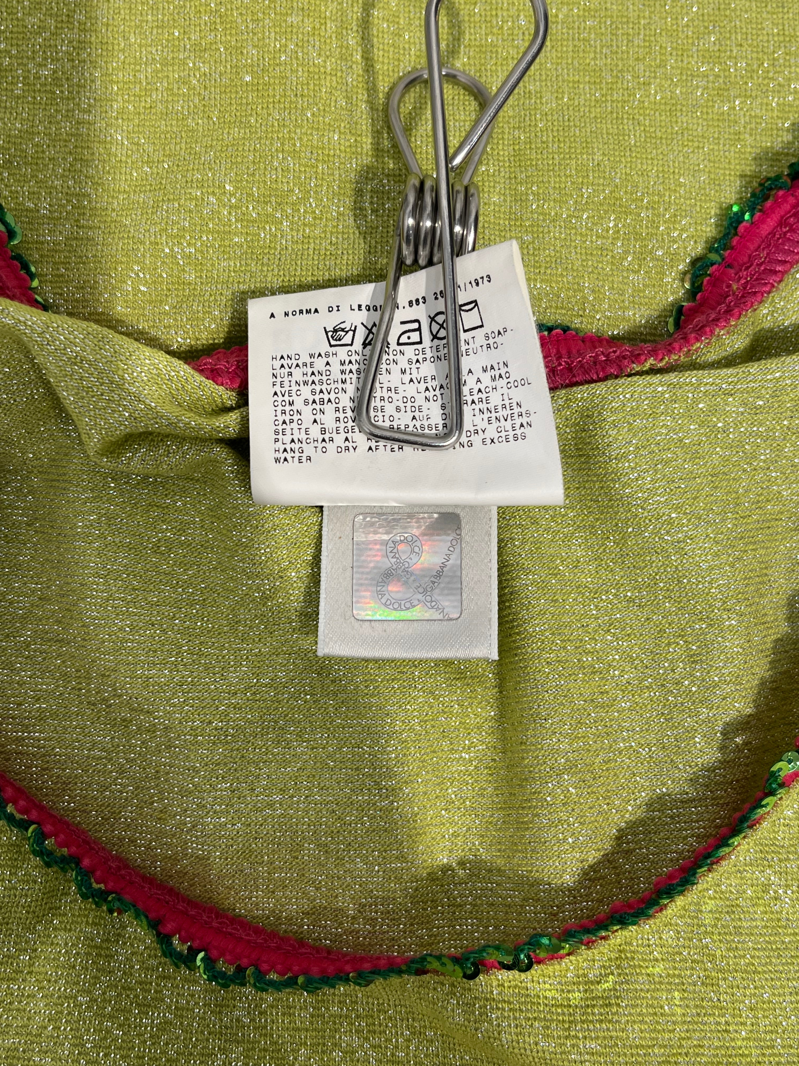 D&G/Camisole/30/Acrylic/GRN/pink lined green sequin view 4