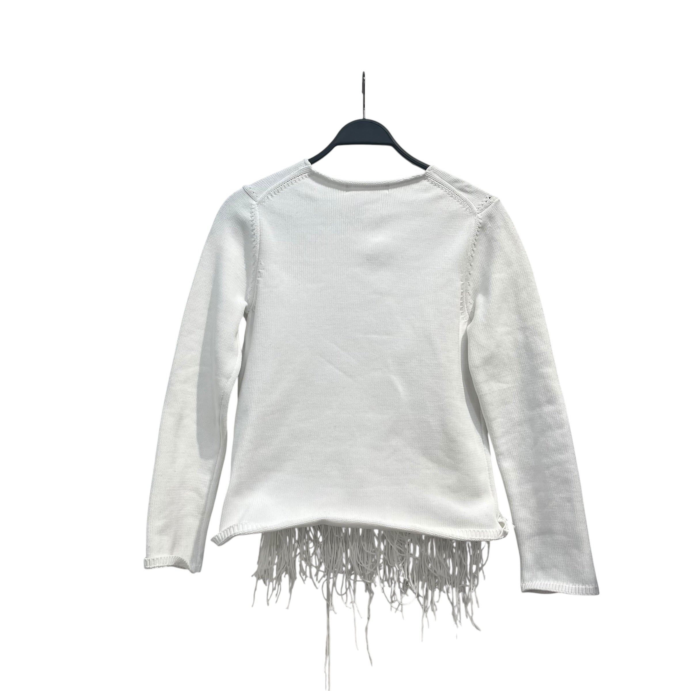 COMME des GARCONS/Sweater/S/Polyester/WHT/KNIT FRINGE SWEATER view 2