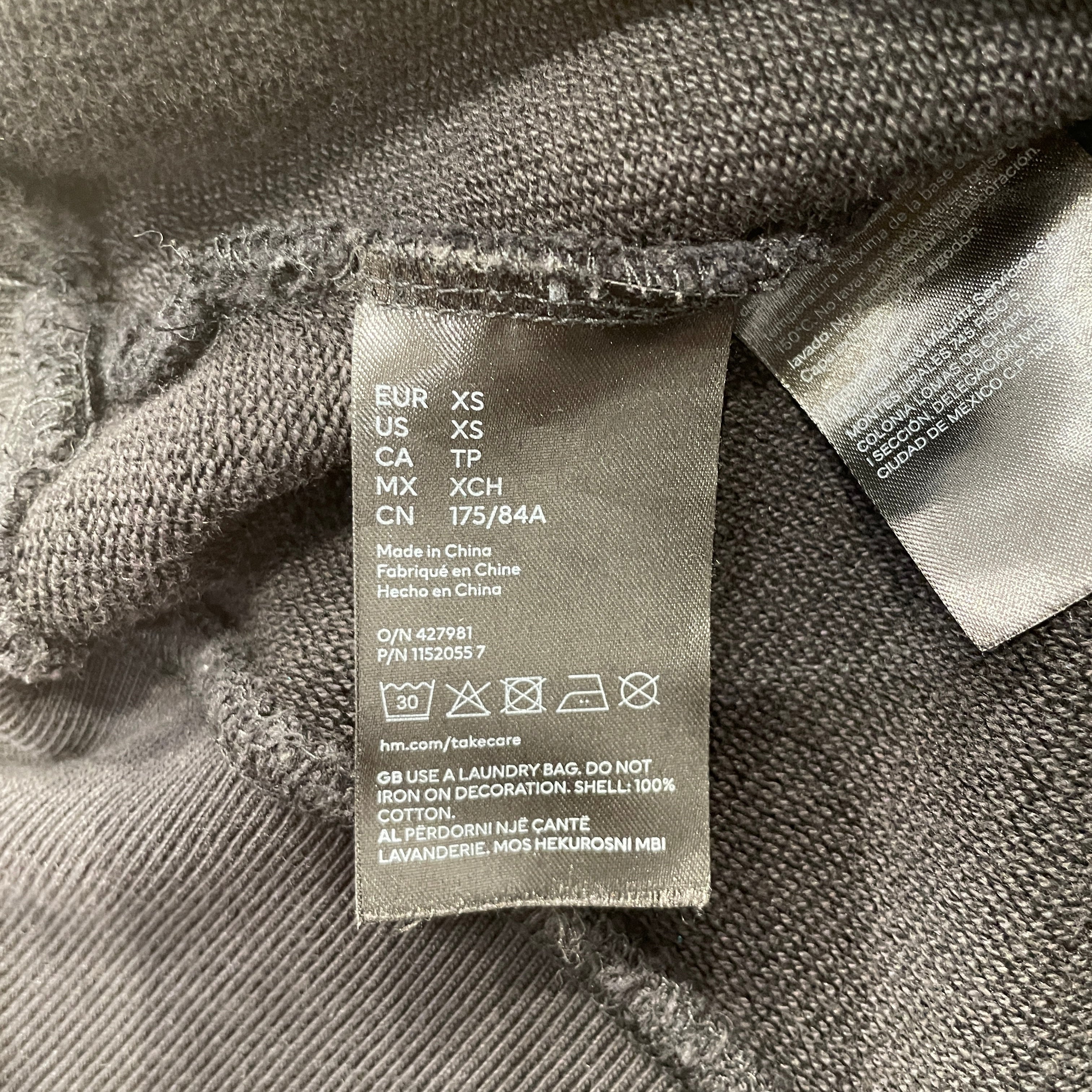 MUGLER/H&M/Hoodie/XS/Cotton/BLK/DISTORTED STAR RAISED DESIGN view 4