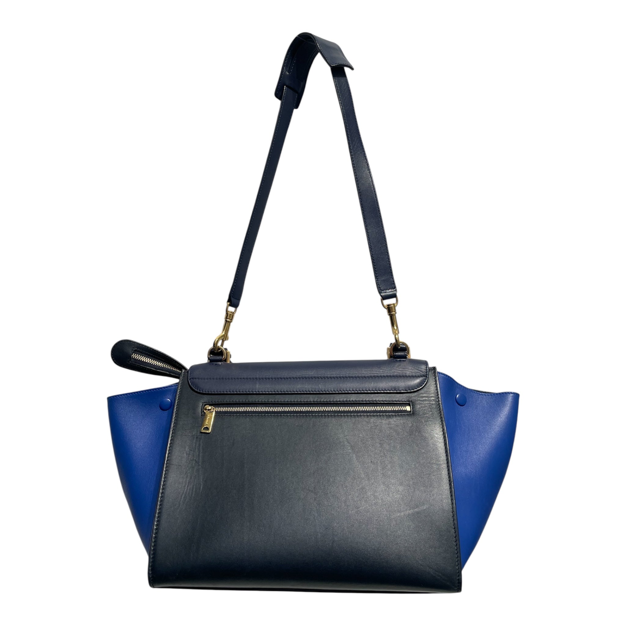 CELINE/Hand Bag/Leather/BLU/trapeze view 2