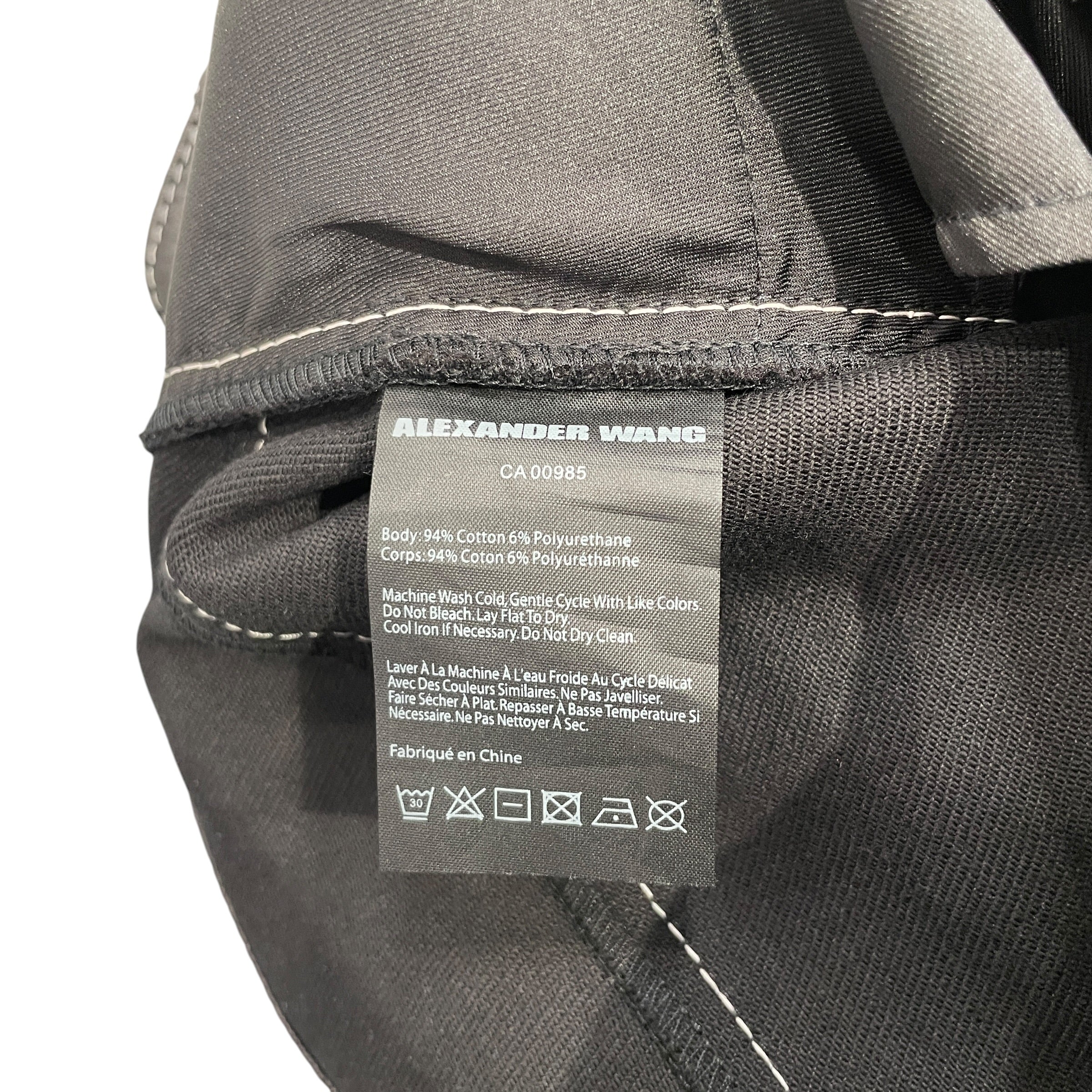 Alexander Wang/Skinny Pants/0/Stripe/Cotton/BLK/BUTTON FLY/WHITE STITCH PANT view 4