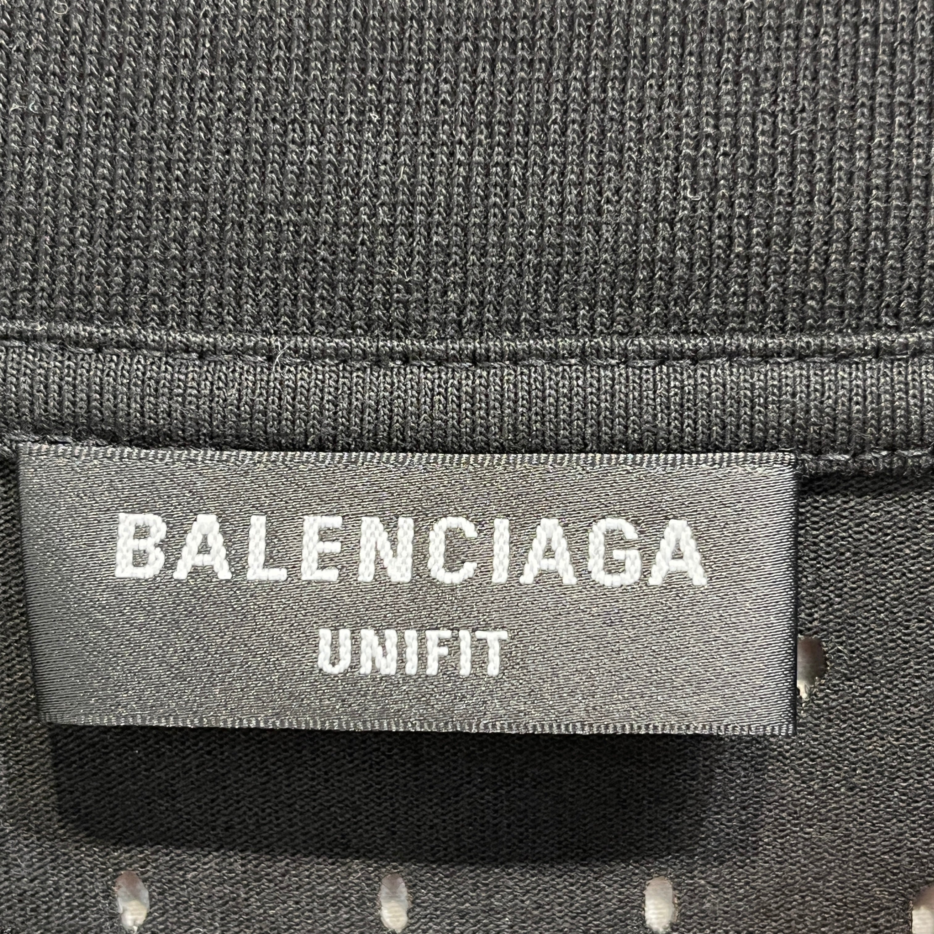 BALENCIAGA/LS T-Shirt/M/Cotton/BLK/plain black LS hole t shirt view 3