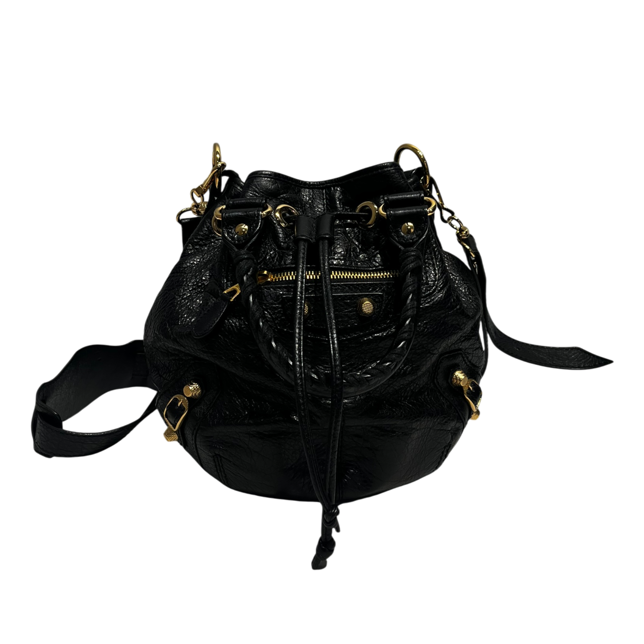 BALENCIAGA/Pouch/Leather/BLK/Pompon Mini view 1