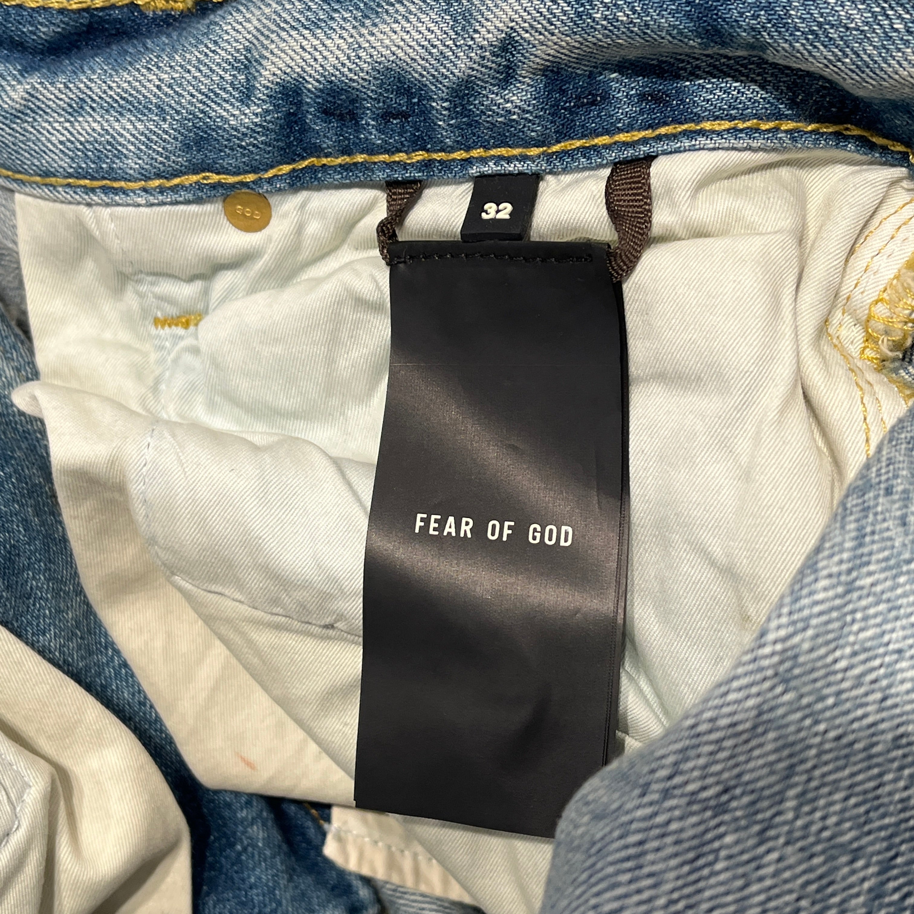 FEAR OF GOD/Straight Pants/32/Denim/BLU/SLIM DOUBLEKNEE BELTED LIGHT view 4