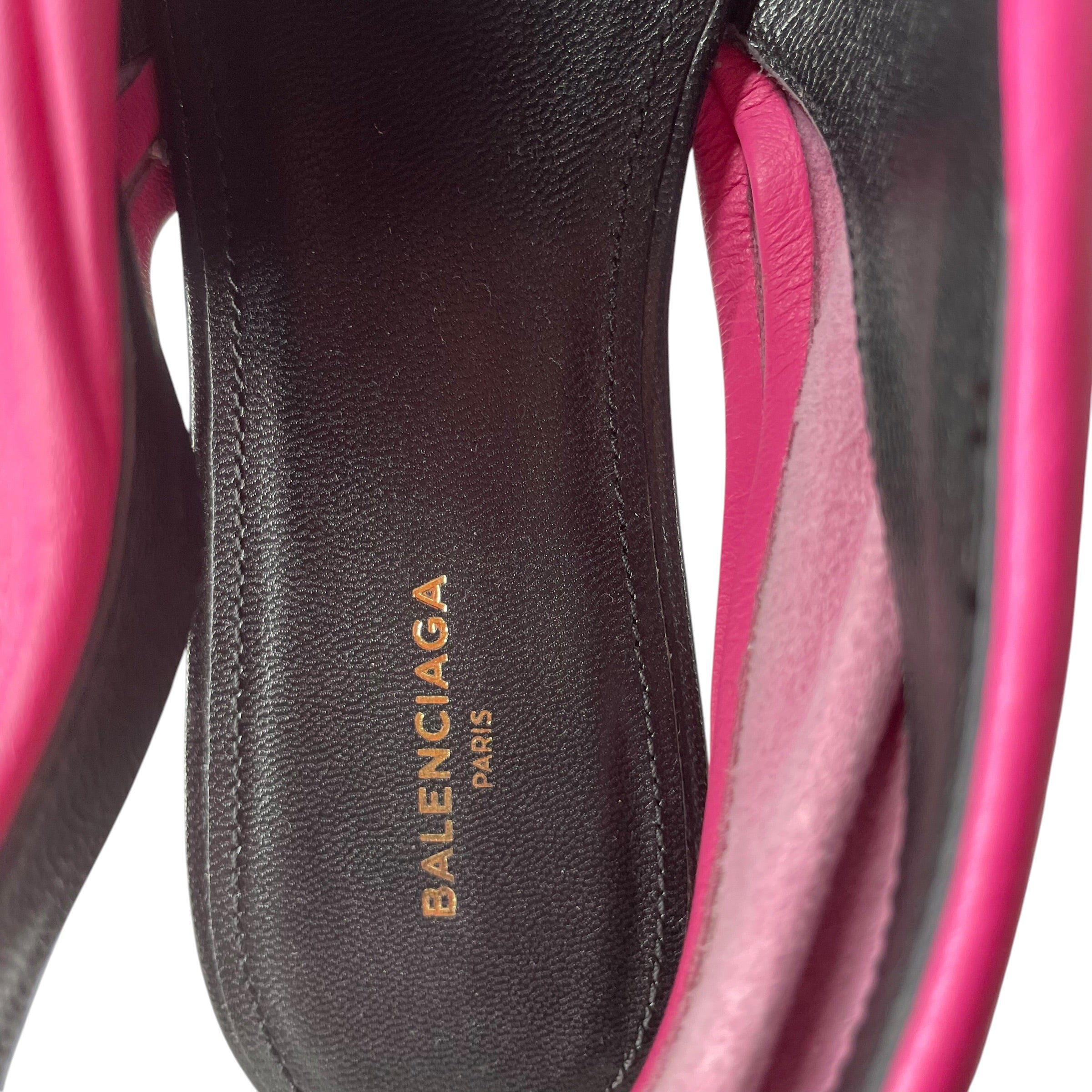 BALENCIAGA/Flat Shoes/EU 37/Leather/PNK/Ankle Strap/KNIFE SLINGBACKS BNWT view 3