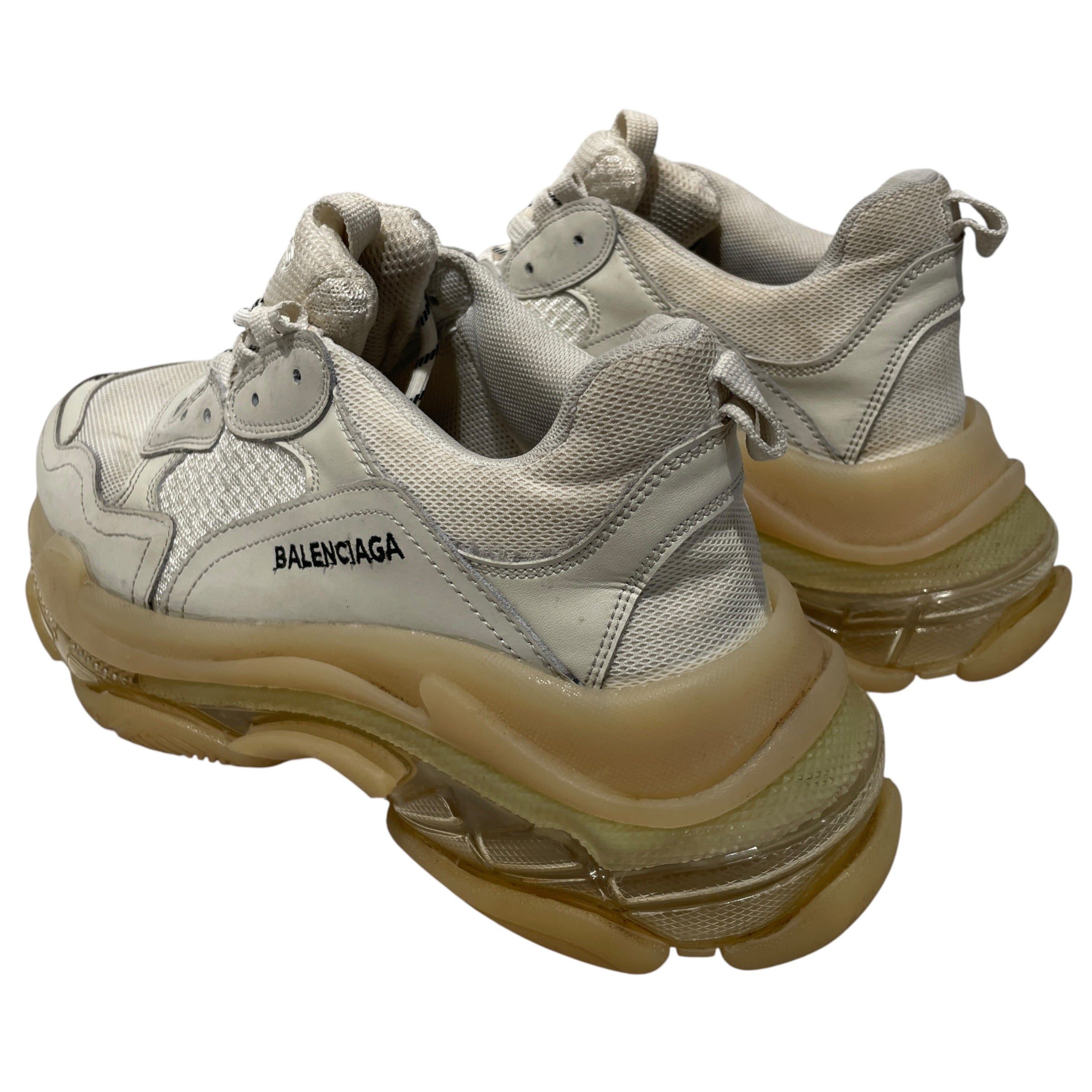 BALENCIAGA/Low-Sneakers/US 9/Nylon/WHT/chunky triple s clear sole view 2