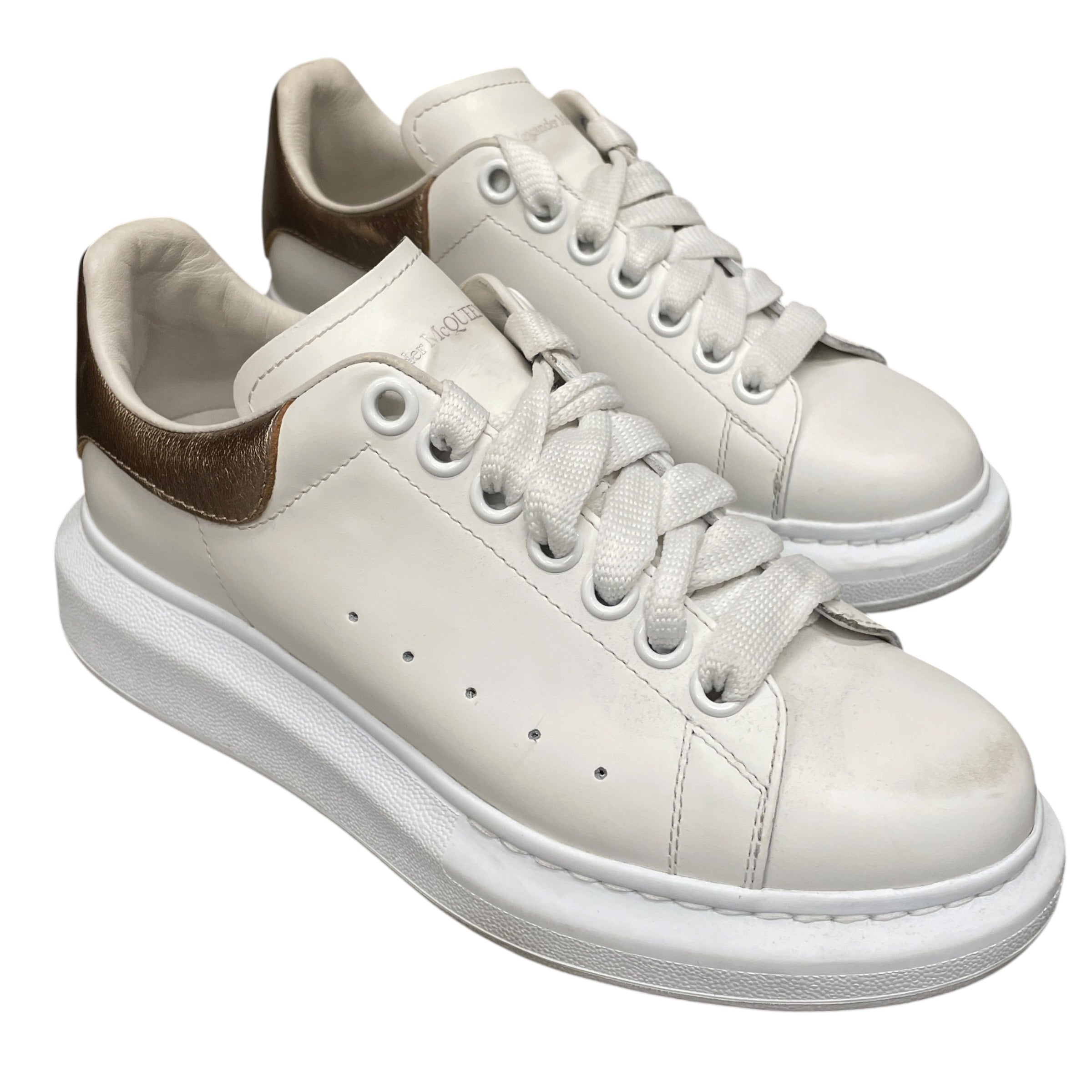 Alexander McQueen/Low-Sneakers/EU 36/Leather/WHT/OVERSIZED SNEAKER BRONZE BACK view 1