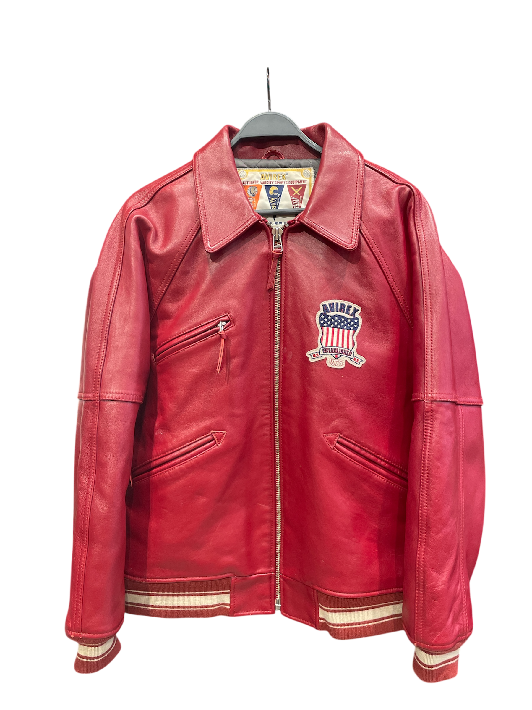 AVIREX/Leather Jkt/L/Leather/RED/Single Breasted/All Over Print/VINTAGE AVIREX RED LEATHER view 1