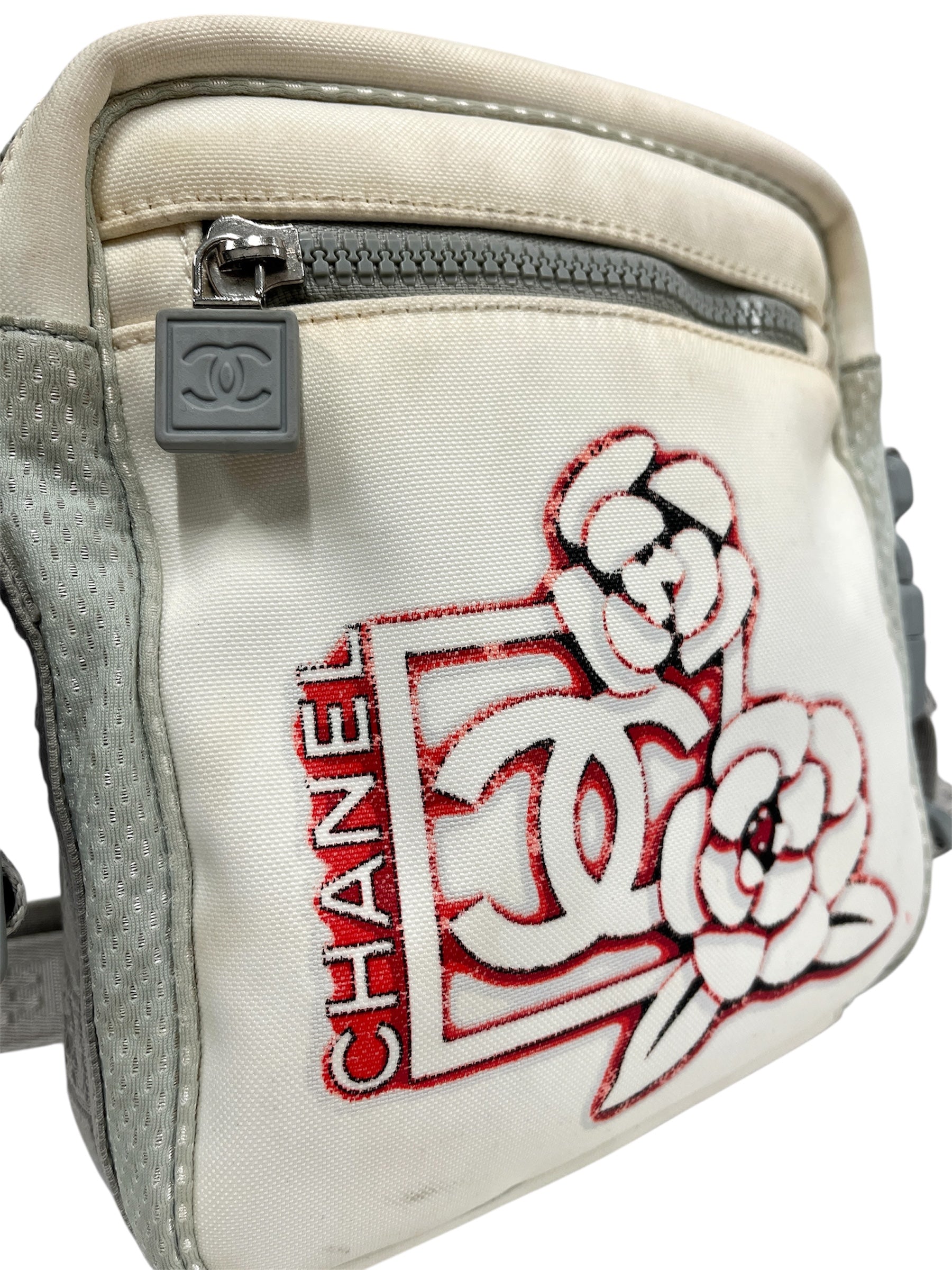 CHANEL/Cross Body Bag/All Over Print/Nylon/WHT/ROSE GRAPHIC view 6