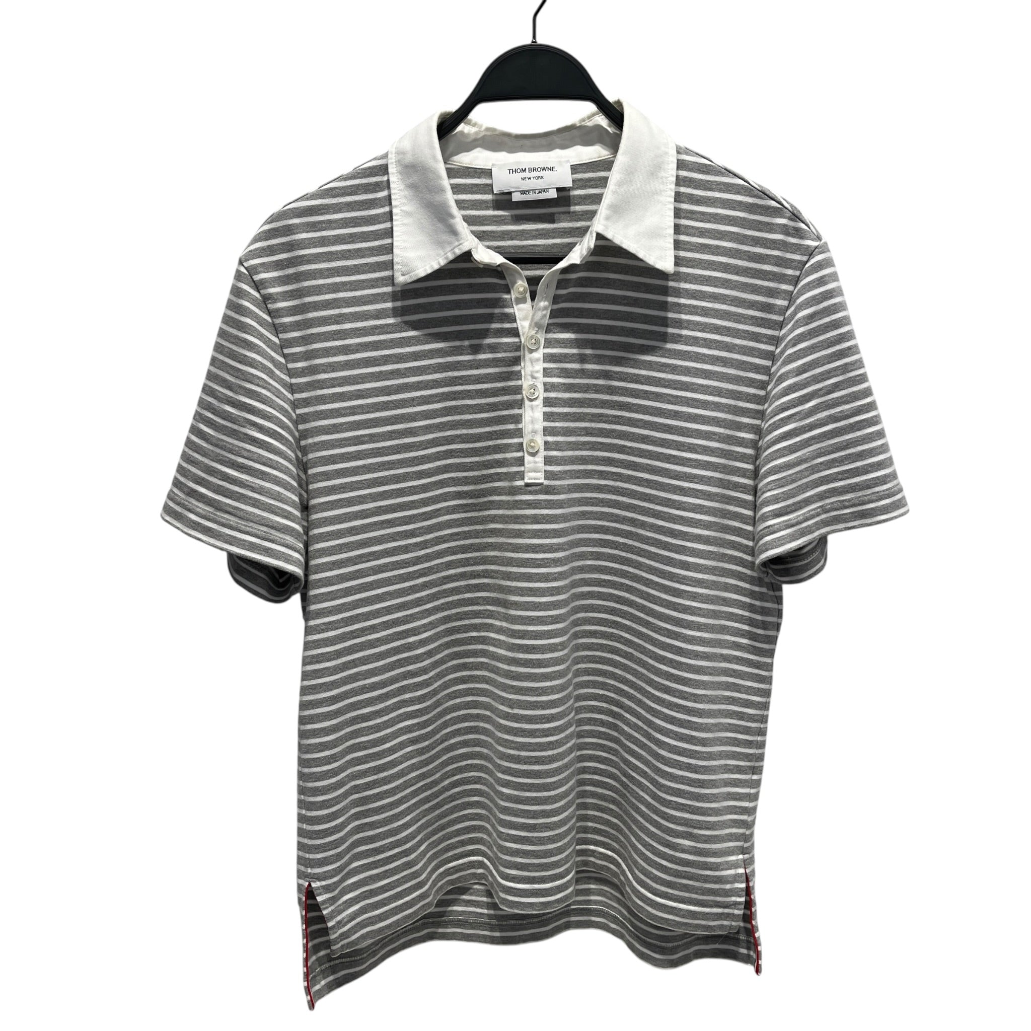 THOM BROWNE. NEW YORK/Polo Shirt/M/Cotton/GRY/STRIPED view 1