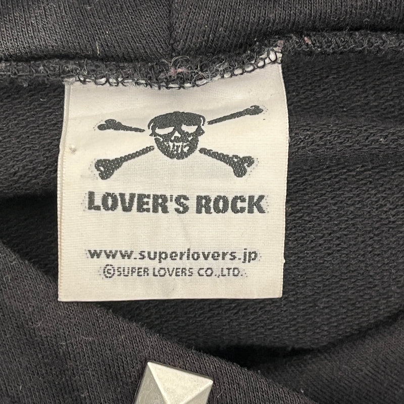 Lovers Rock/Hoodie/Graphic/Cotton/BLK/devil horns straight to hell