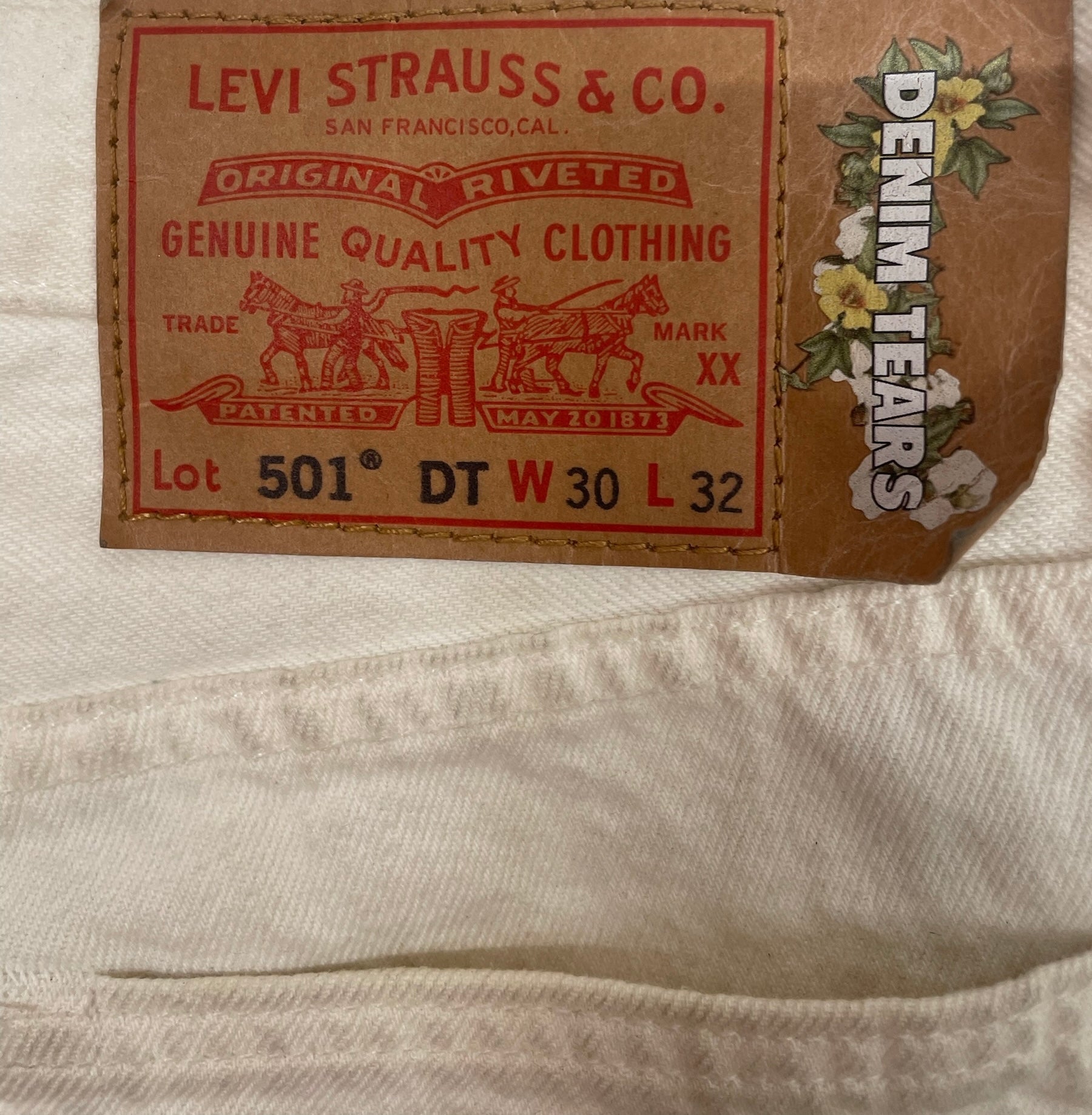 DENIM TEARS/Pants/30/Denim/WHT/All Over Print/WHT ON WHT COTTON REEF view 4