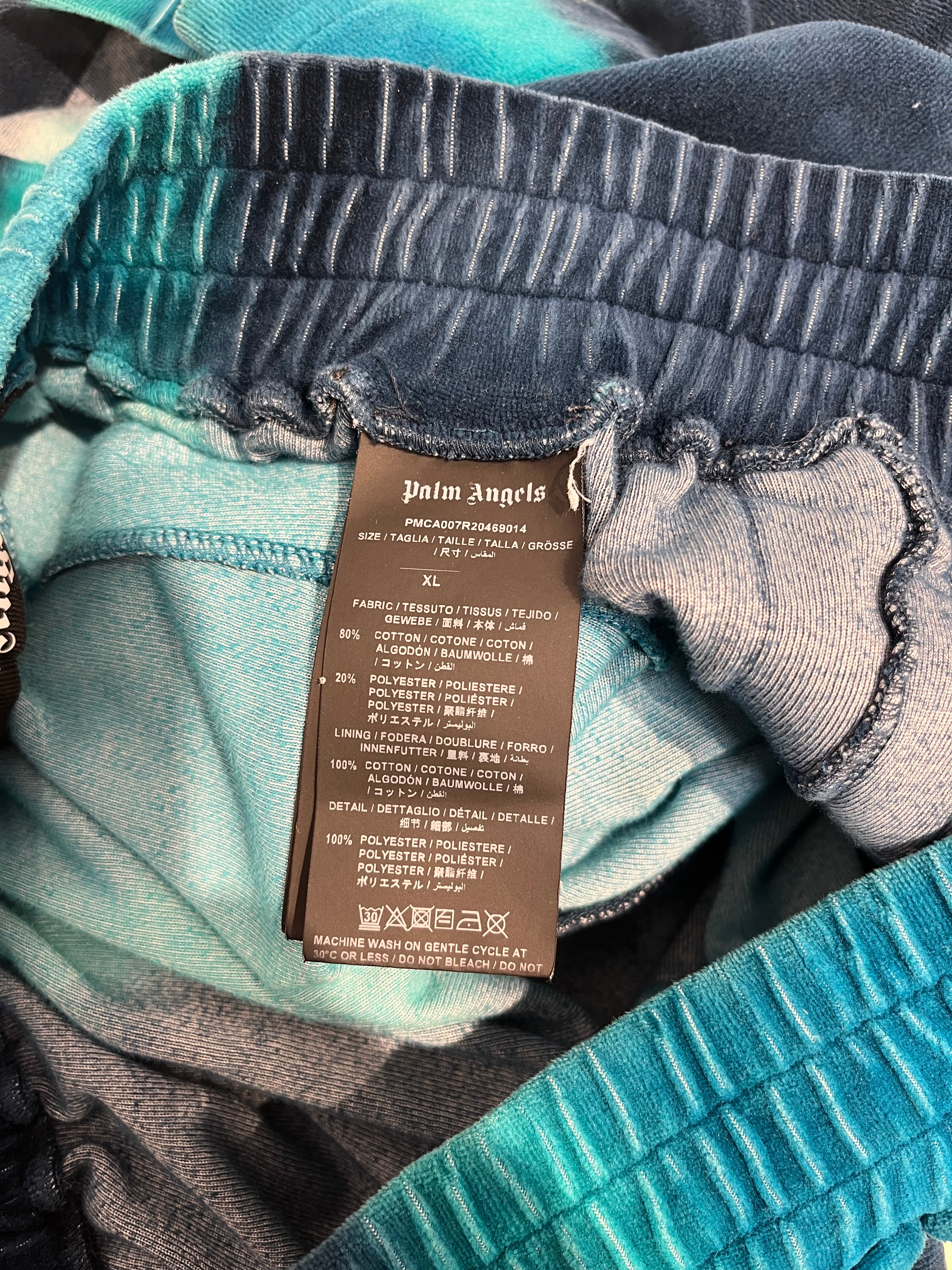 Palm Angels/Pants/XL/Cotton/BLU/TIE DYE CHENILE TRACK PANTS view 3