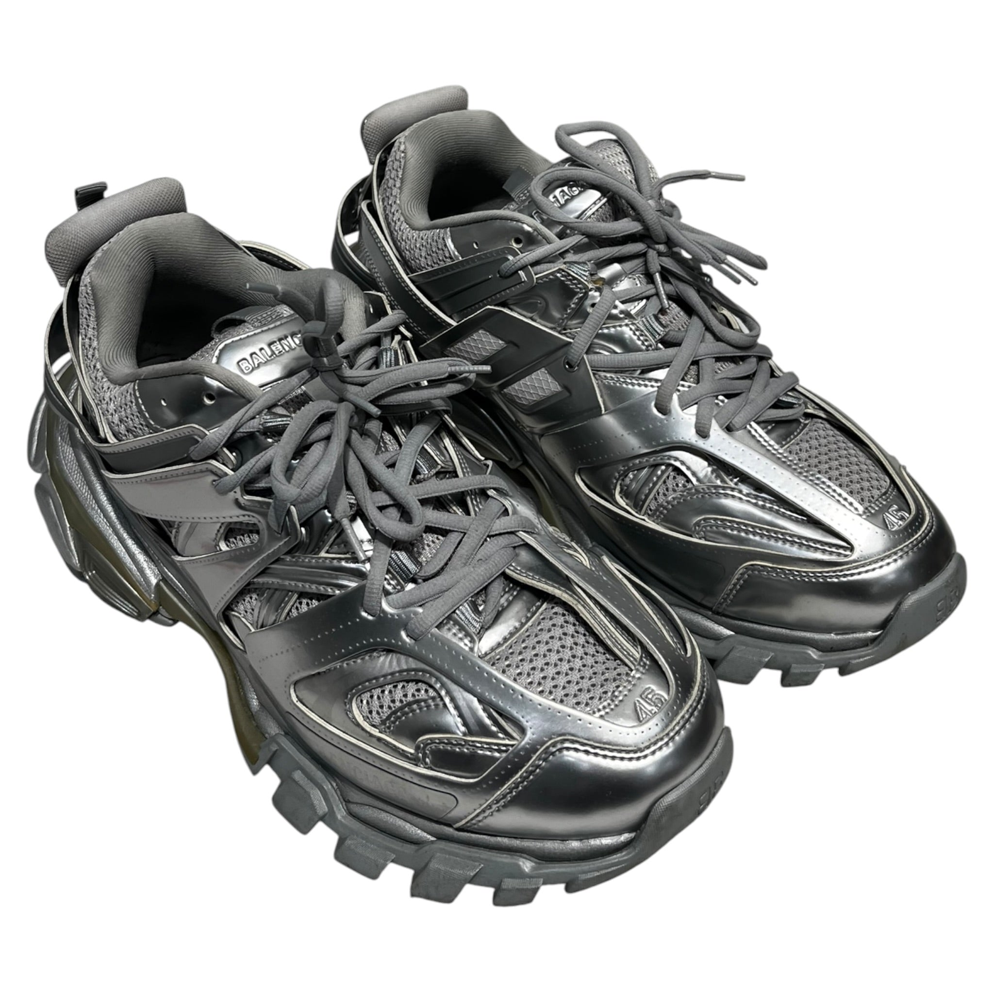 BALENCIAGA/Low-Sneakers/US 12/Cotton/SLV/Silver Surfer view 1