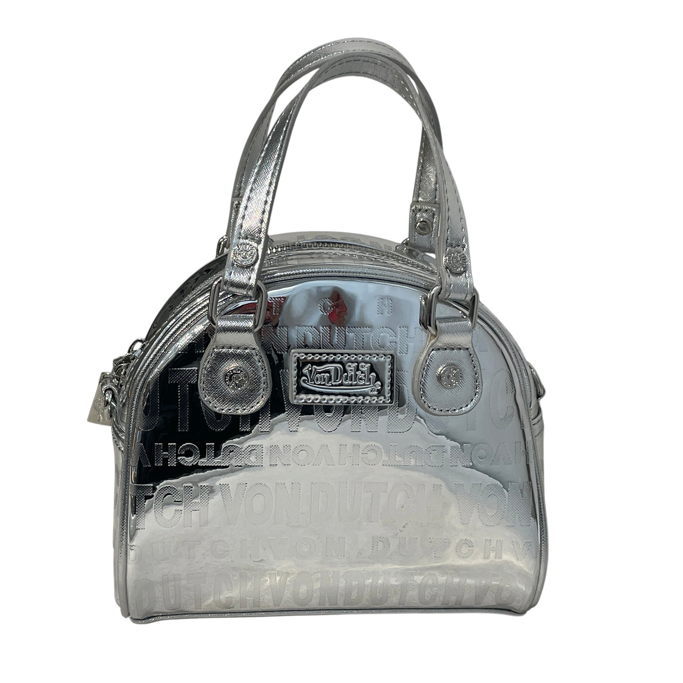 VonDutch/Hand Bag/Monogram/Leather/SLV/Foil Reflective Bowling Bag view 1