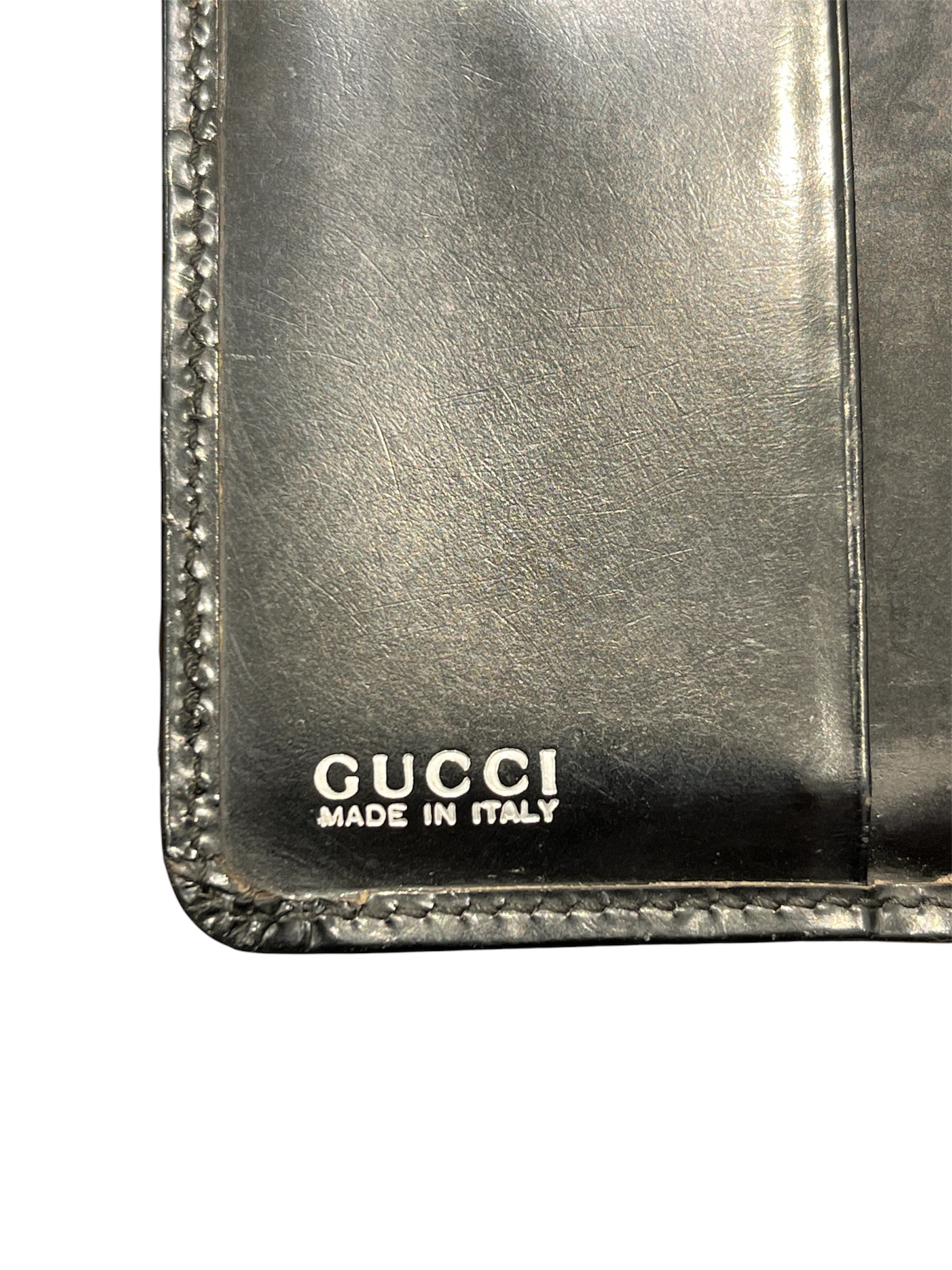 GUCCI/Bifold Wallet/Leather/BLK/BIFOLD BAMBOO ZIPPER view 4