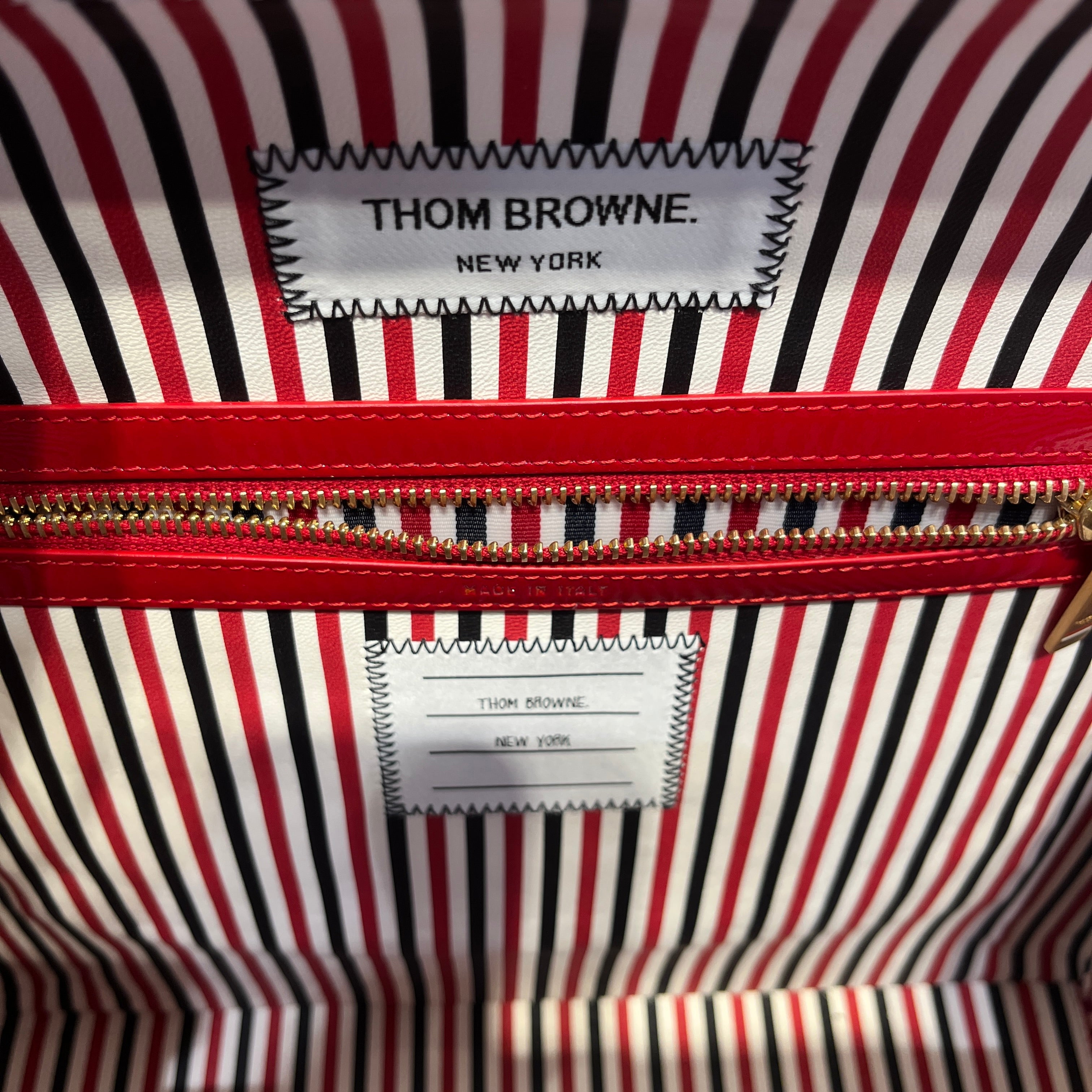 THOM BROWNE. NEW YORK/Briefcase/Border/Leather/RED/PATENT MRS. THOM view 3