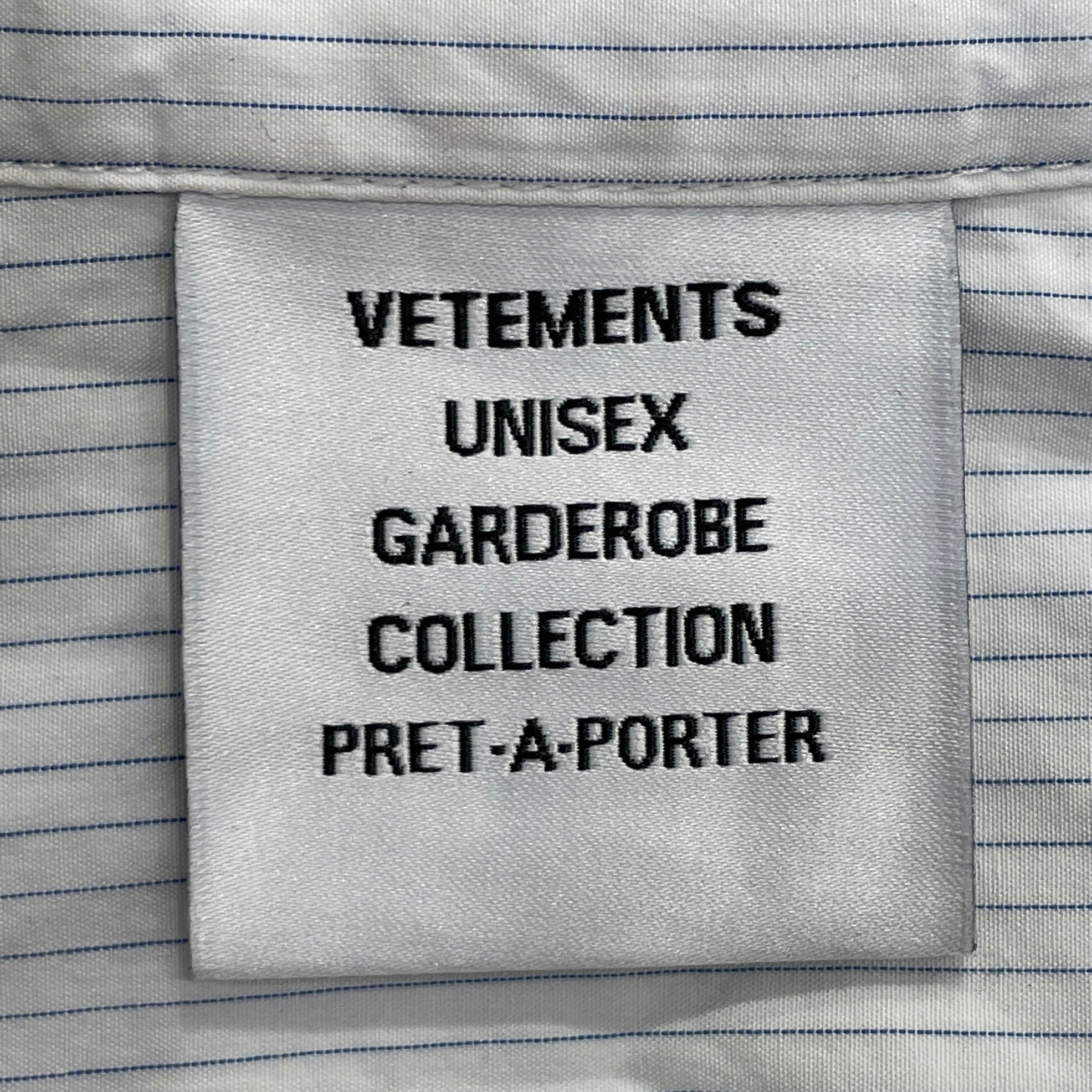 VETEMENTS/France Pin Stripe Button Up Shirt/L view 3