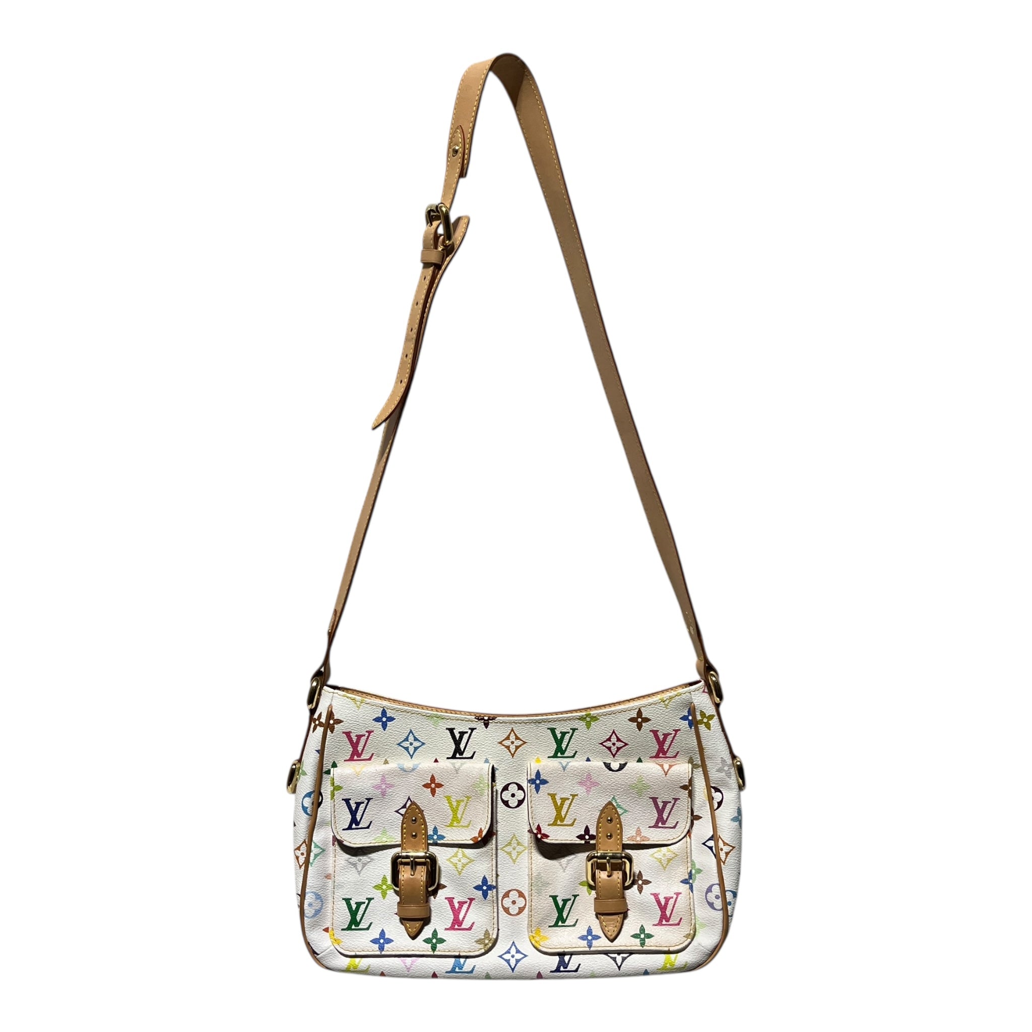 LOUIS VUITTON/Hand Bag/Monogram/Leather/WHT/TAKASHI MURAKAMI LODGE PM view 1