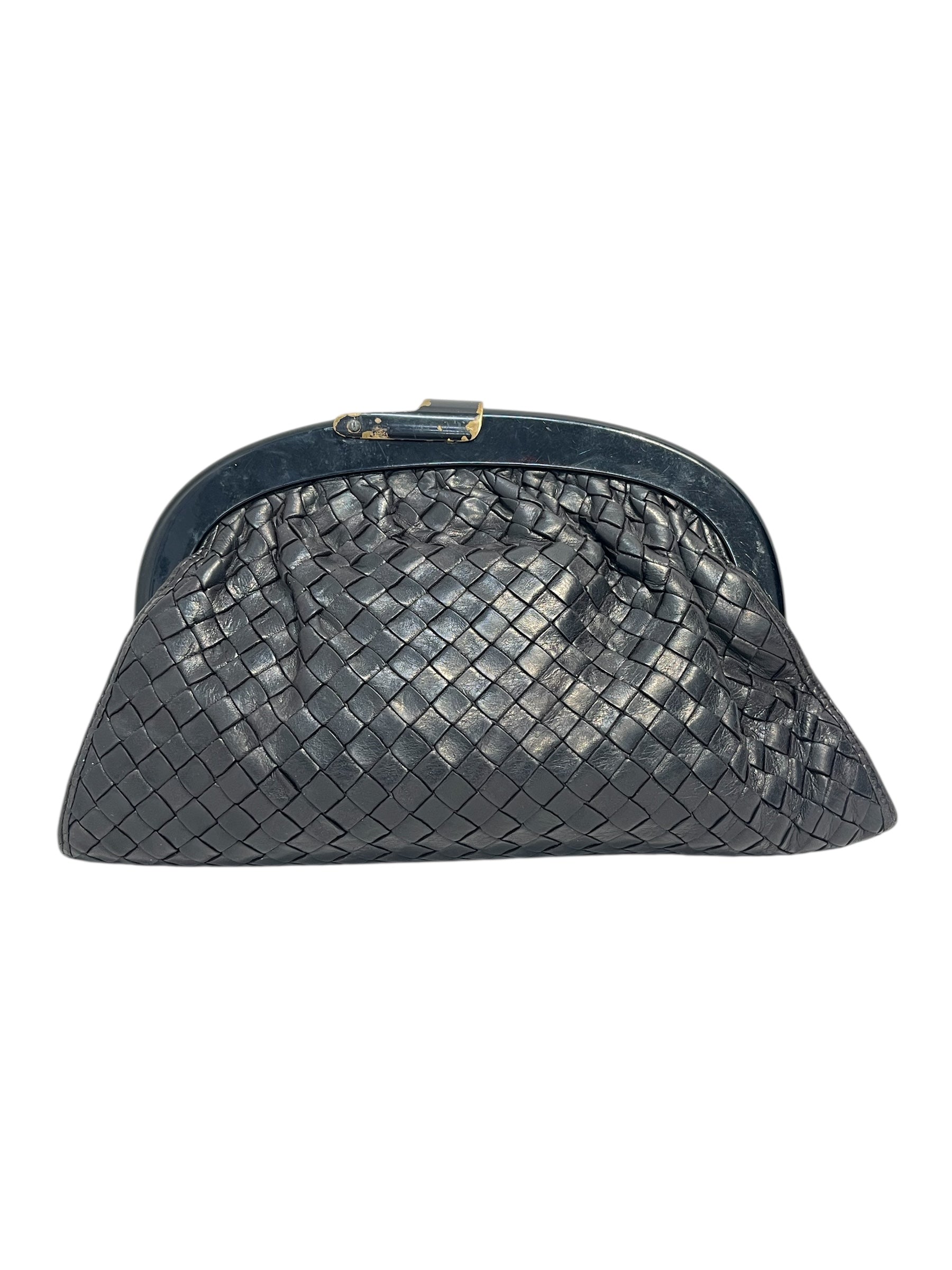 BOTTEGA VENETA/Clutch Bag/Leather/BLK/INTRECCIARO-TARNISH CLASP view 3