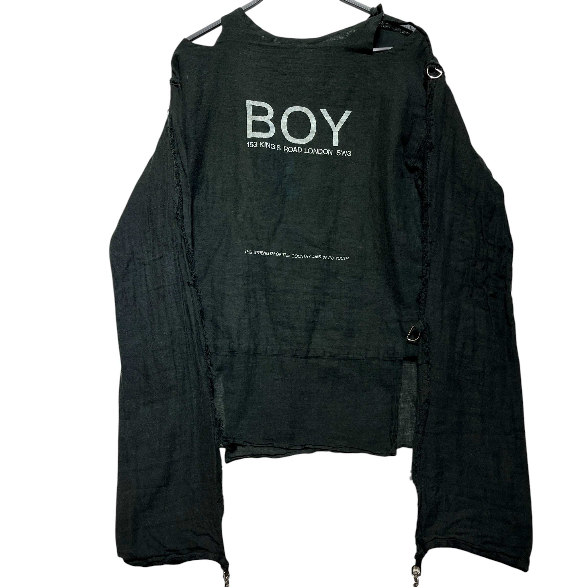 BOY LONDON/LS Shirt/Cotton/BLK/80S BONDAGE LS TOP view 1
