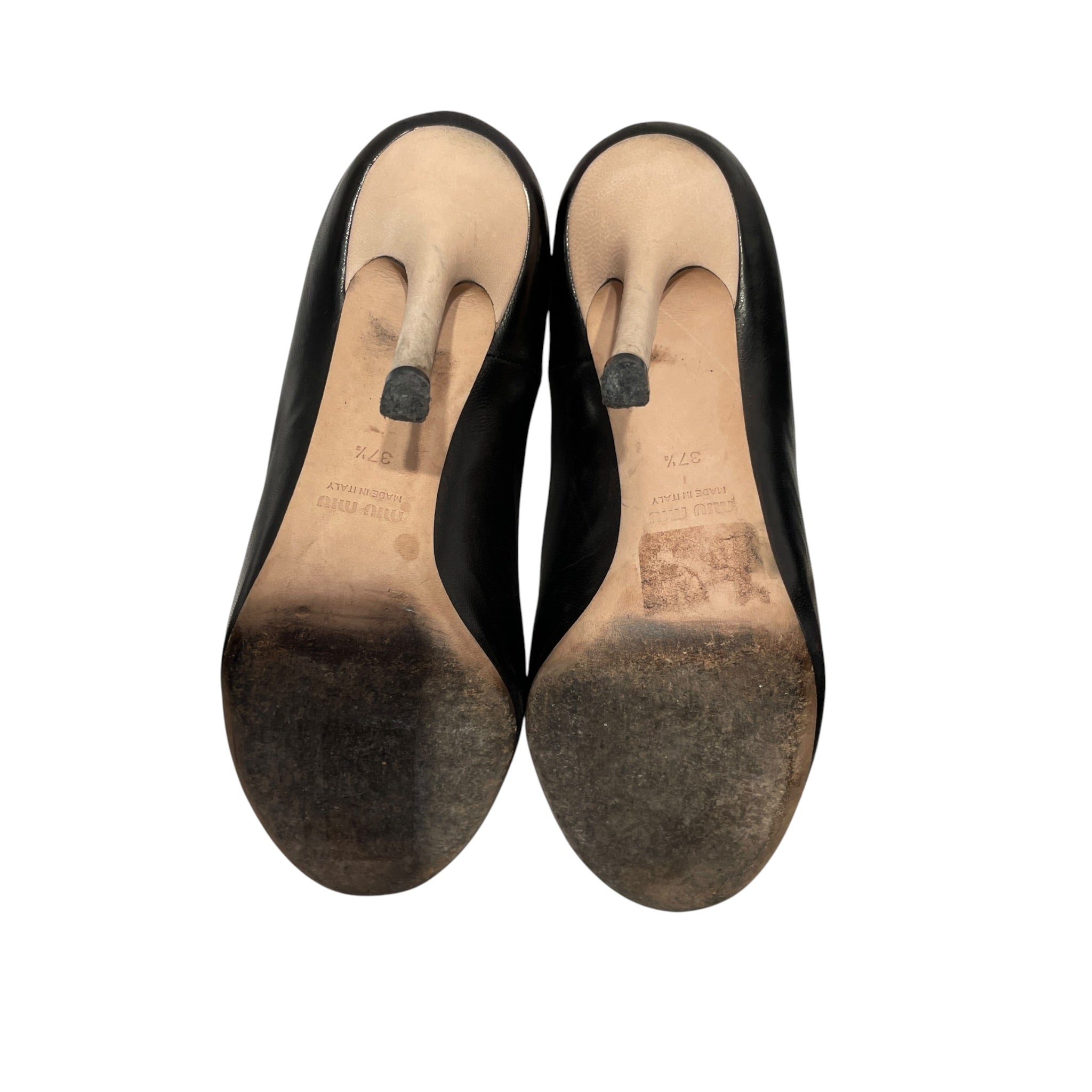 MIU MIU/Heels/EU 37.5/Leather/BLK/two tone view 4