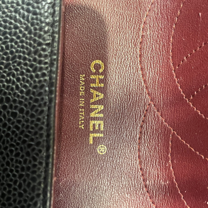 CHANEL/Hand Bag/Leather/BLK/caviar jumbo dbl flap