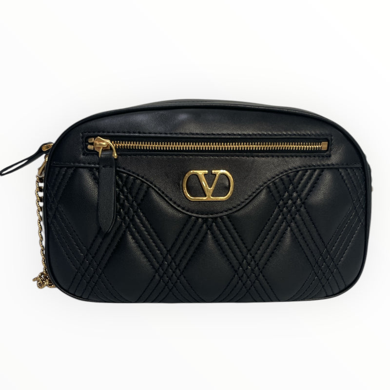 VALENTINO/Cross Body Bag/Leather/BLK/CROSS BODY