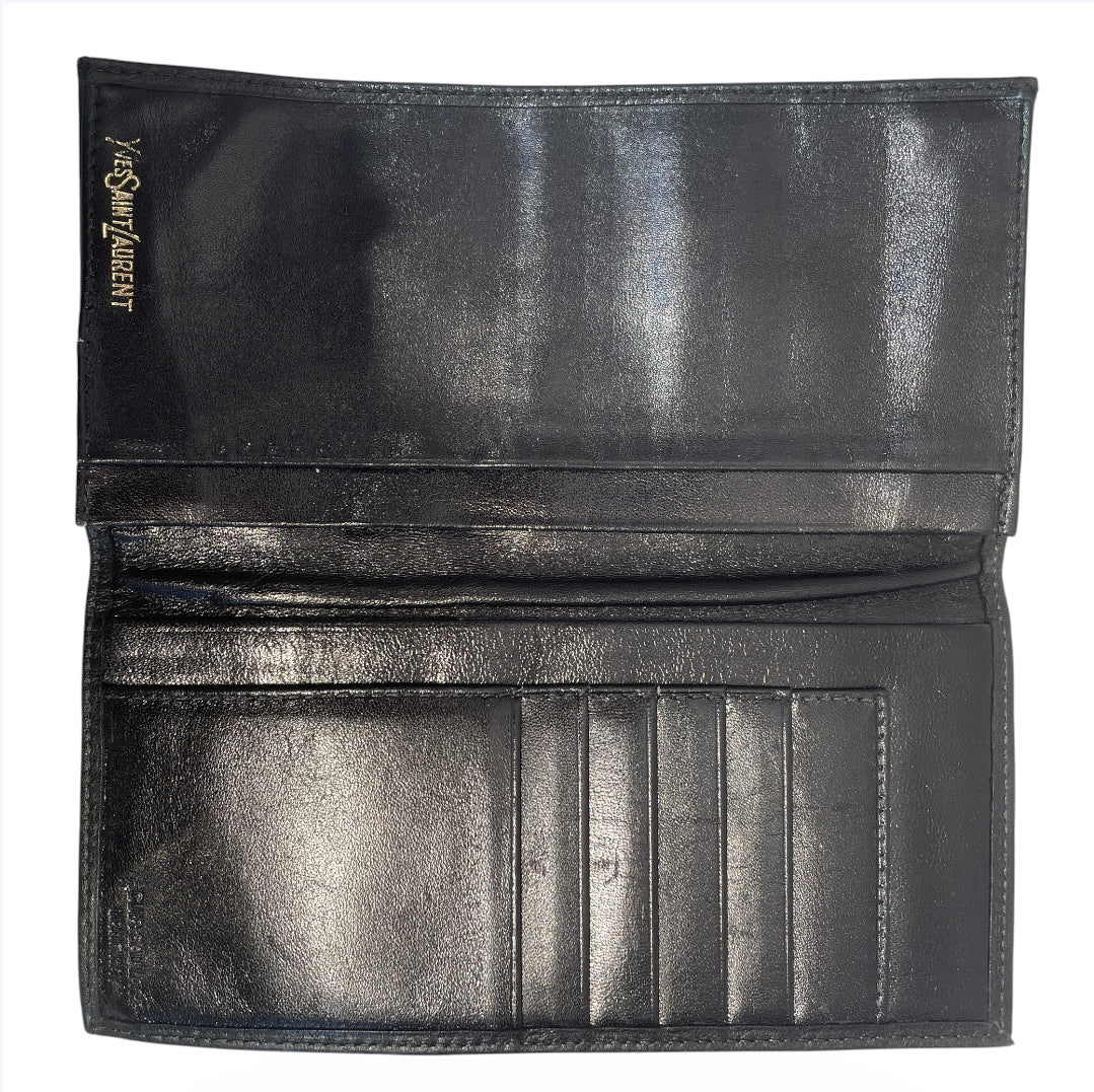 YVES SAINT LAURENT/Wallet/Leather/BLK/M's/FLAT BLACK CARD HOLDER view 4