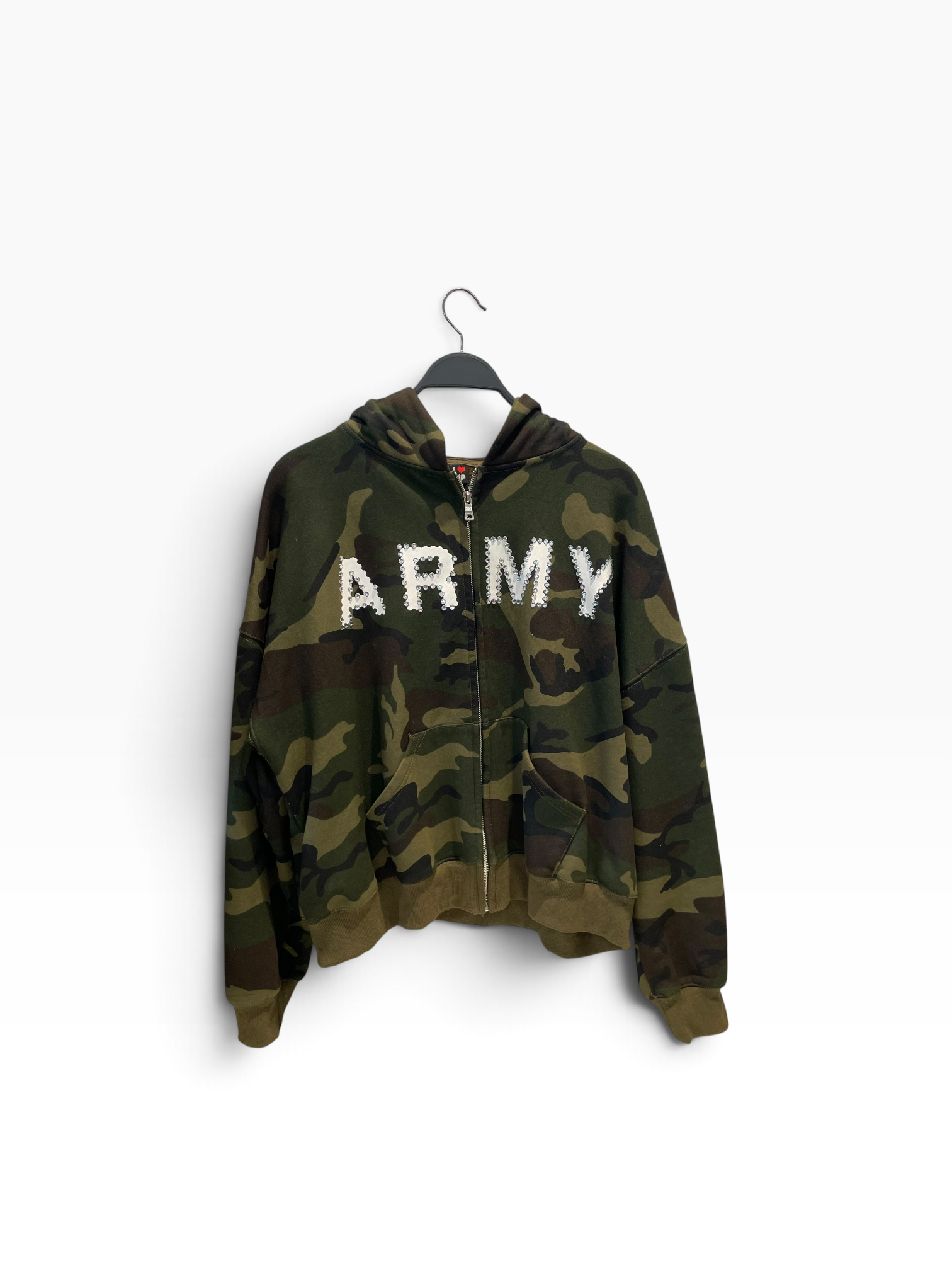 Im Happy I Promise/Zip Up Hoodie/XL/Camouflage/Cotton/GRN/Camo "Army" Zip Up view 1