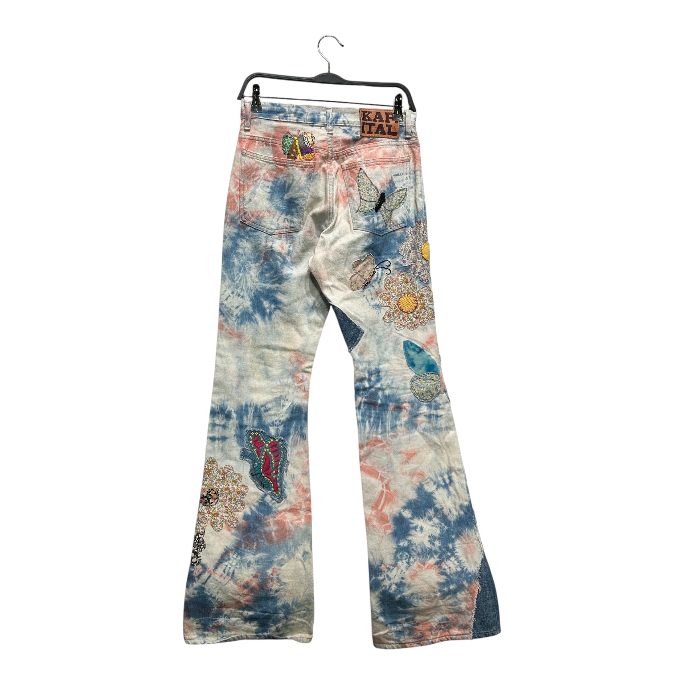 KAPITAL/Bootcut Pants/30/Denim/MLT/All Over Print/tie dye patchwork flares view 2