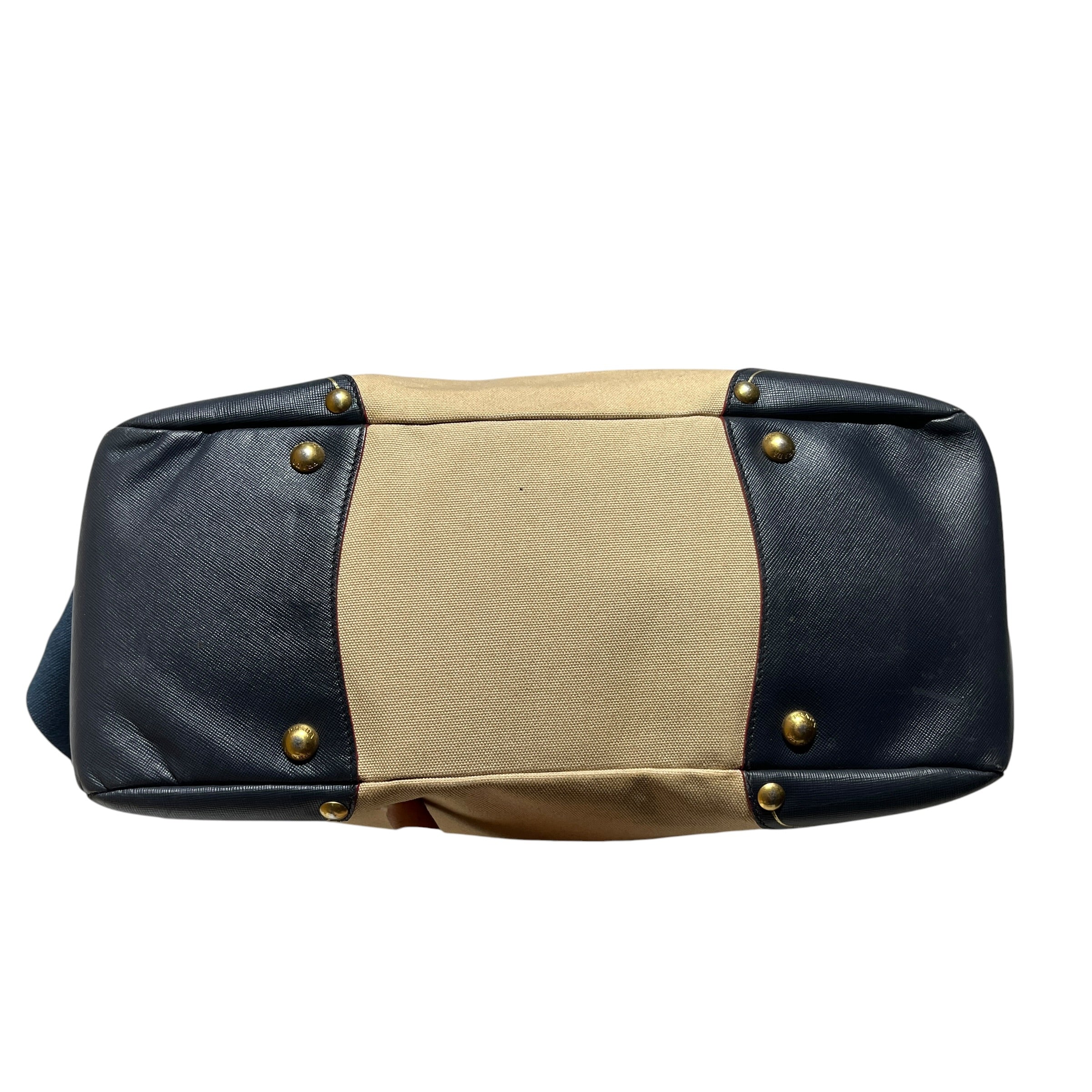 PRADA/Hand Bag/Leather/MLT/bicolor canvas bowler bag view 3
