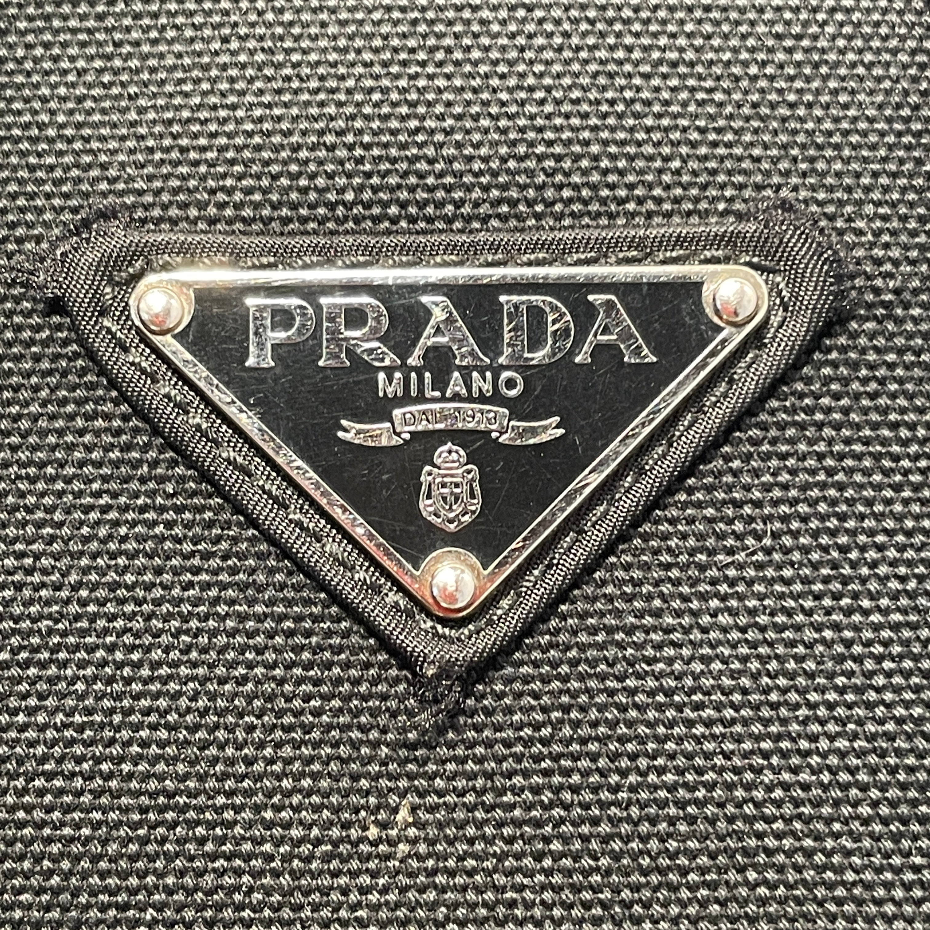 PRADA/Backpack/Nylon/BLK/Enameled Metal Tri view 5