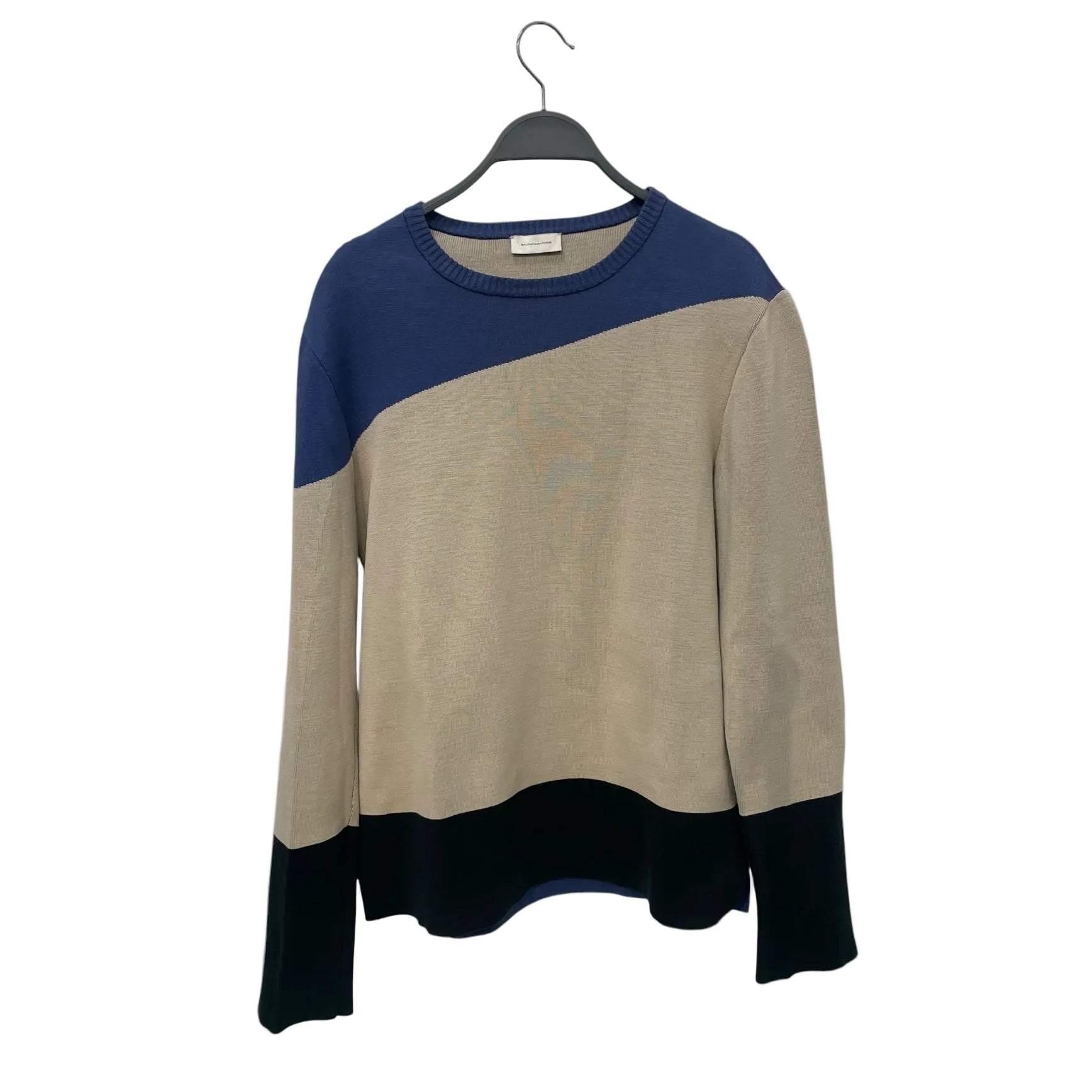 BALENCIAGA/Sweatshirt/S/Border/Cotton/MLT/Beige, Blue, Black view 1