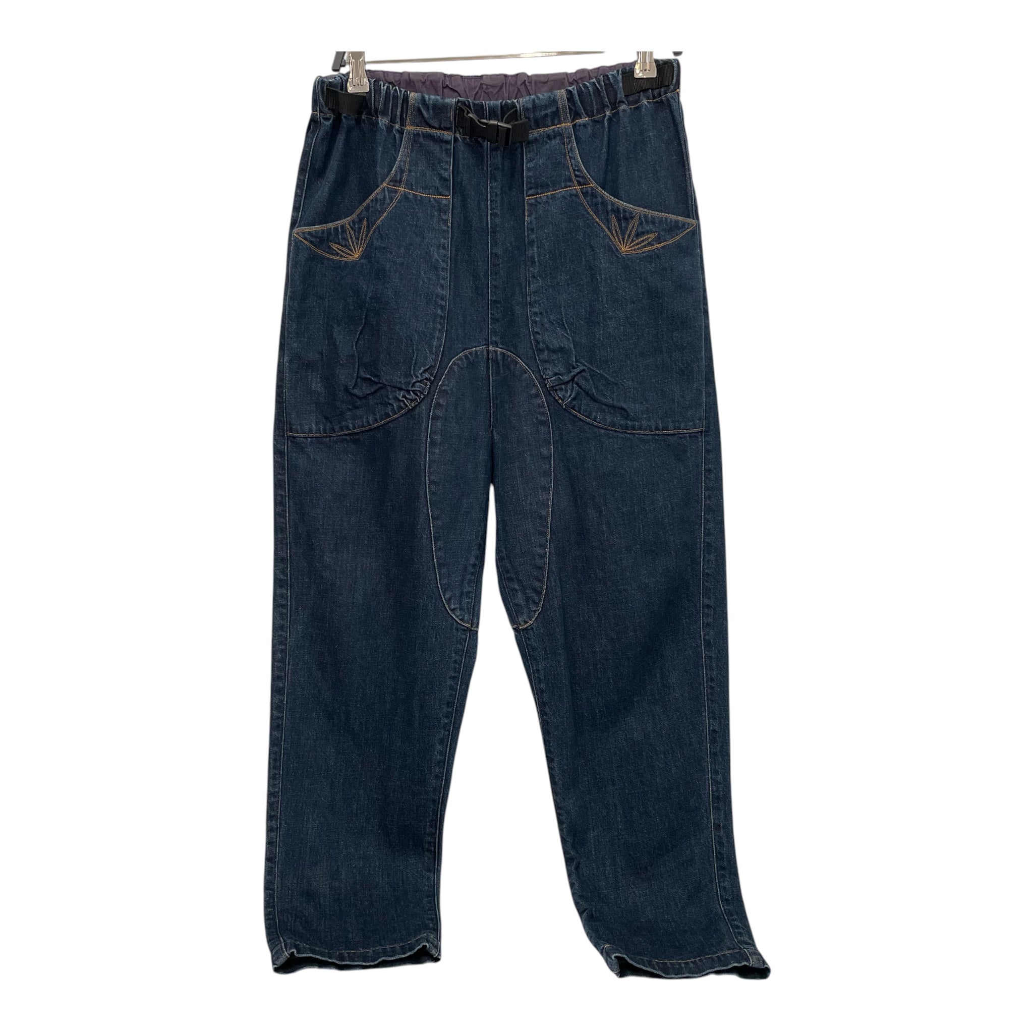 KAPITAL/Pants/S/Denim/NVY/buckle belt/yellow stitch view 1