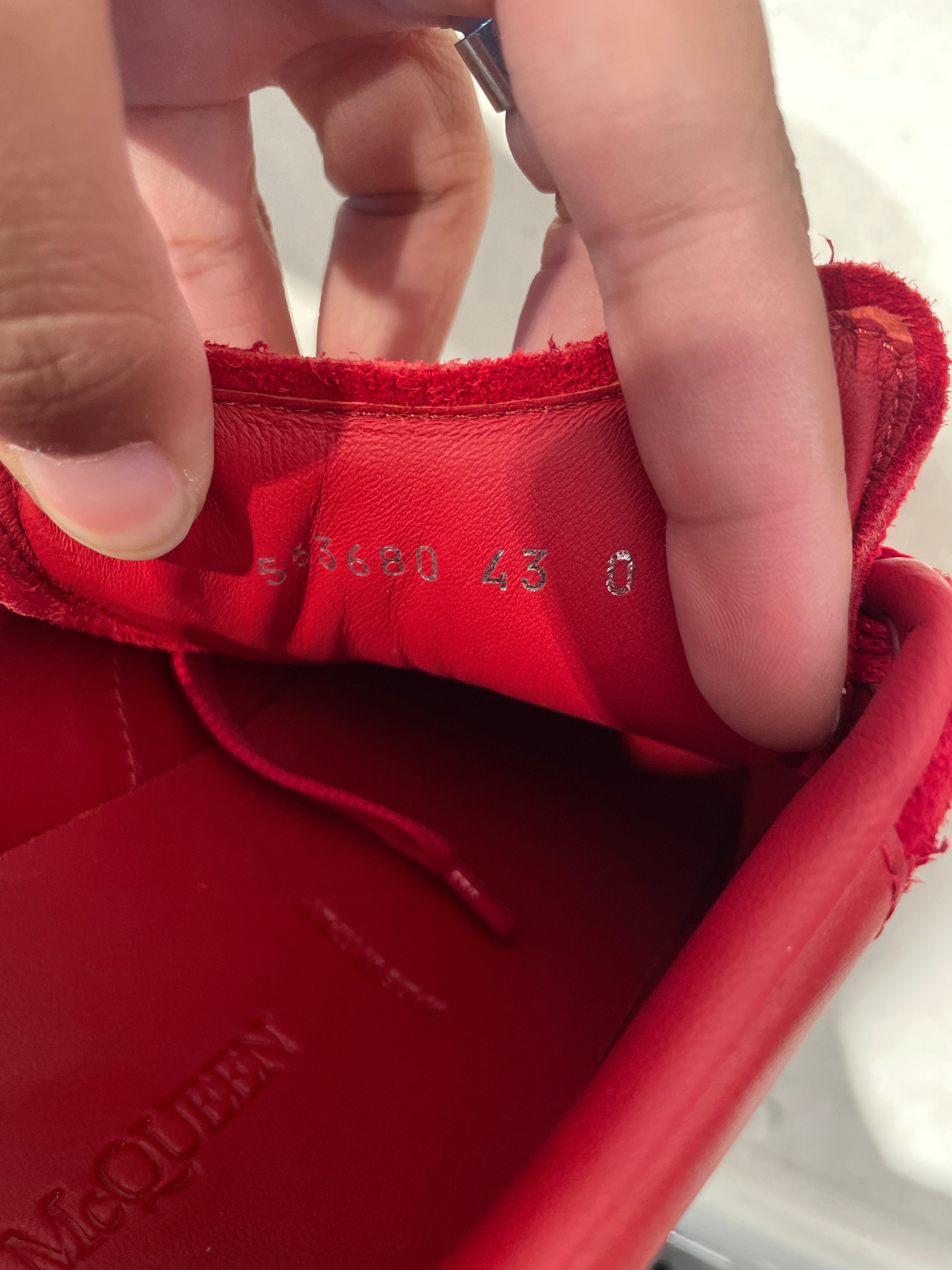 Alexander McQueen/Low-Sneakers/US 10/Leather/RED/grenade grainy leather view 4