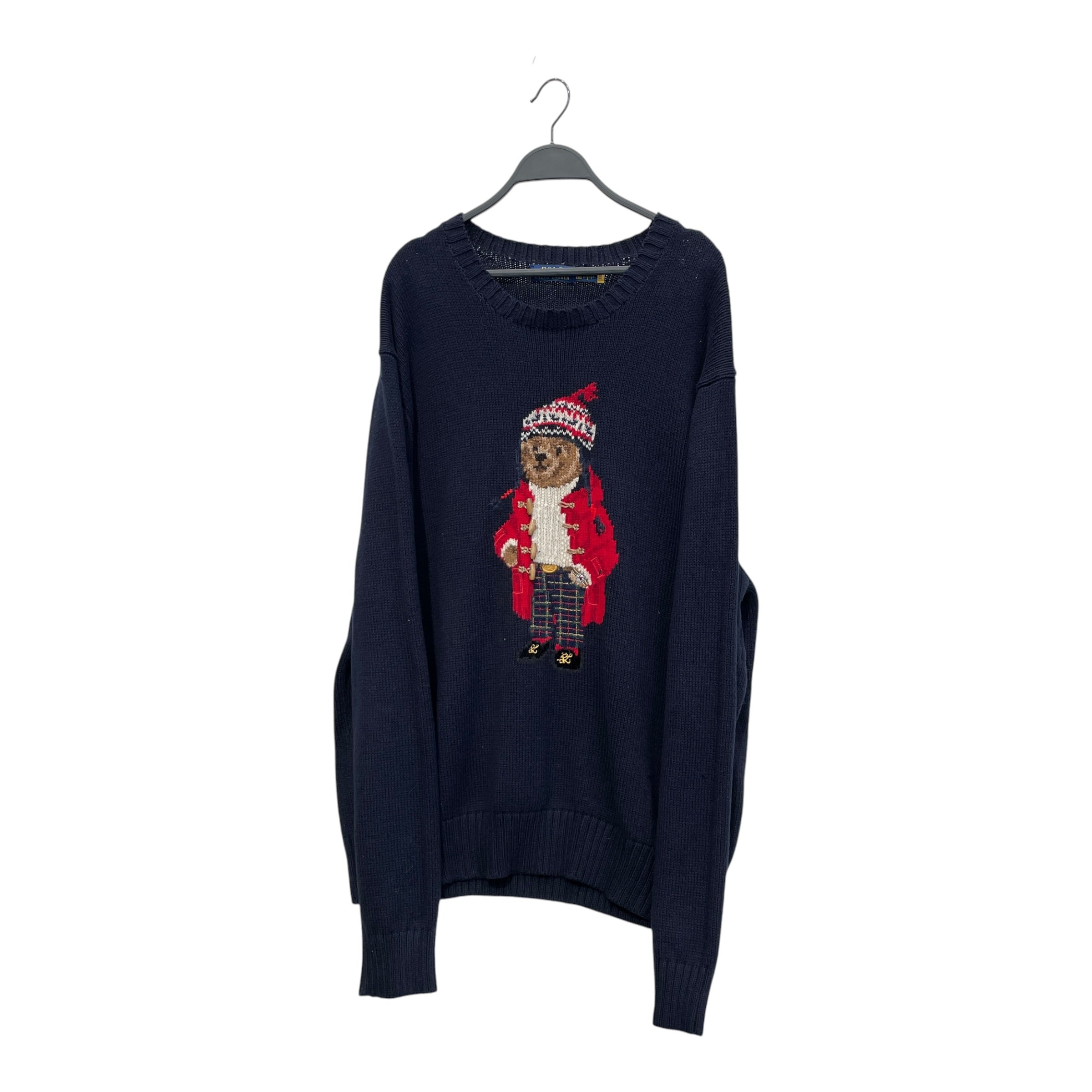 POLO RALPH LAUREN/Heavy Sweater/XXL/Graphic/Wool/NVY/KNIT BEAR GRAPHIC view 1