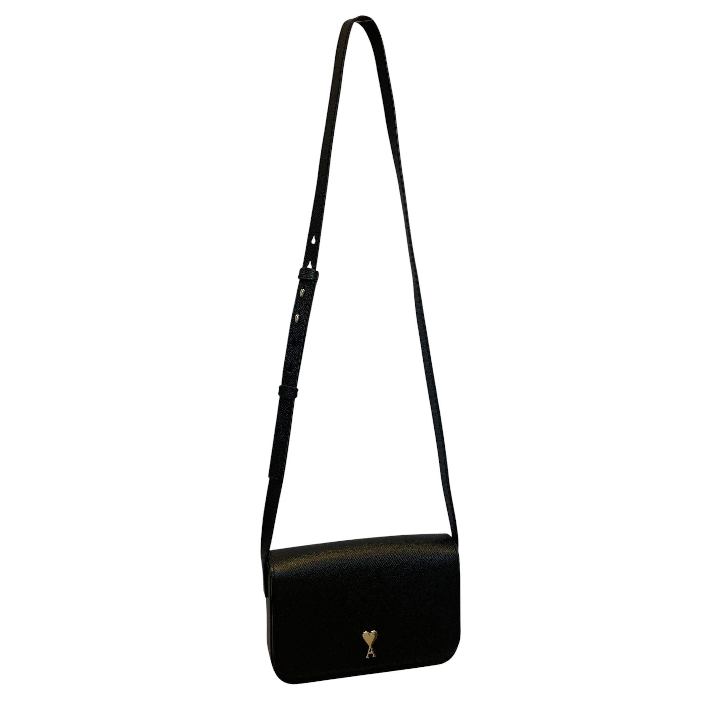 ami alexandre mattiussi/Cross Body Bag/Leather/BLK/HEART A view 1
