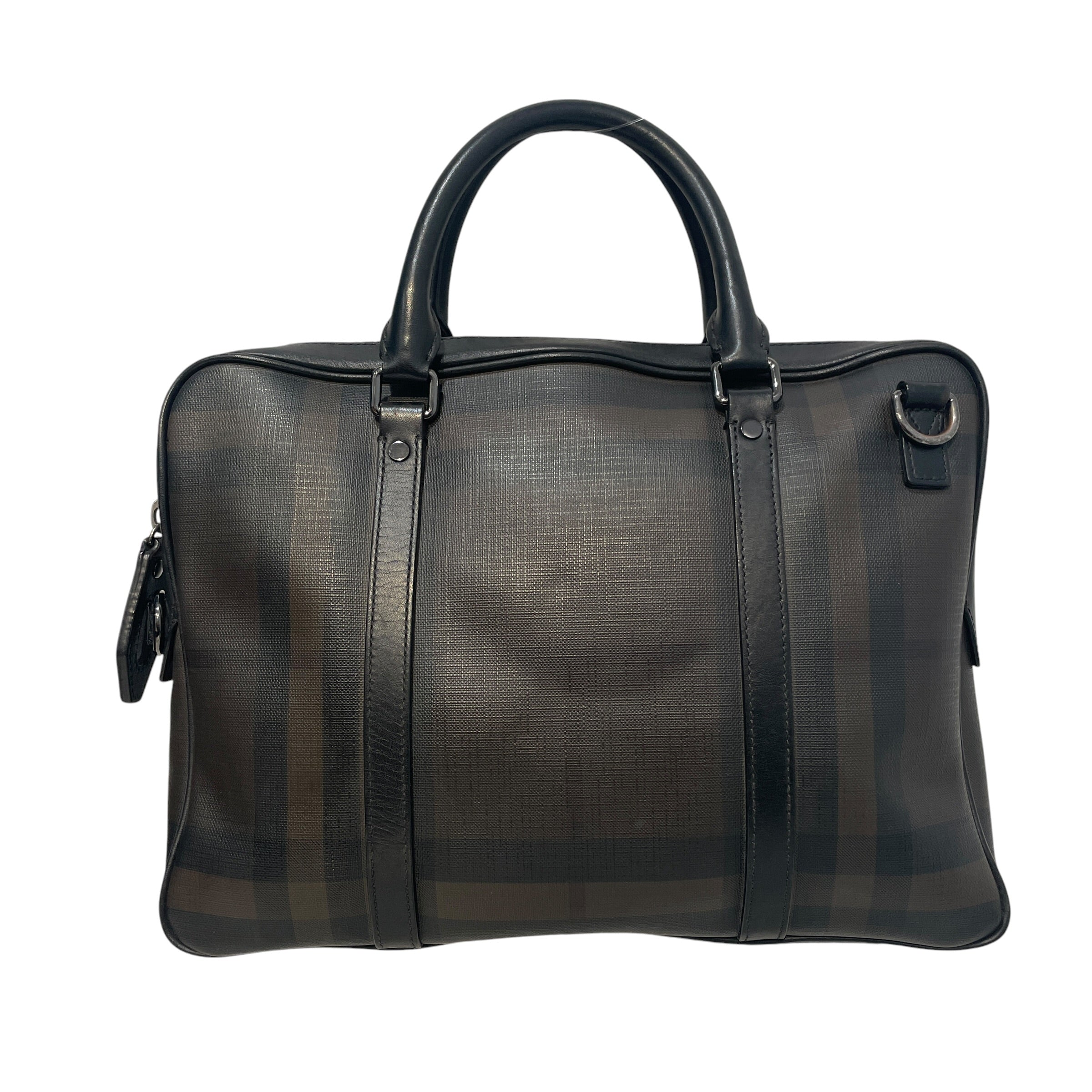 BURBERRY/Briefcase/Stripe/Leather/BLK/Smoked Checked Newburg view 2