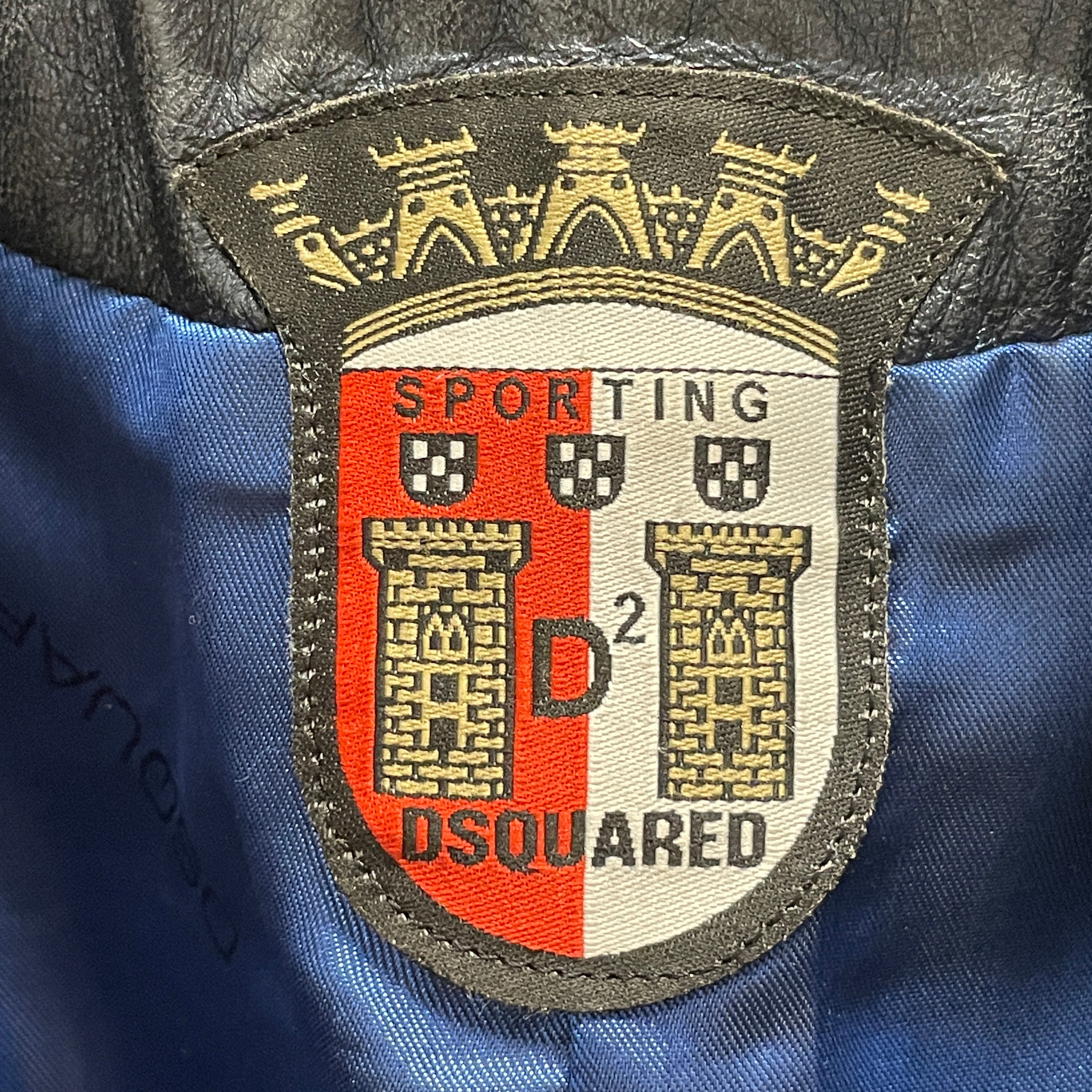 DSQUARED2/Leather Jkt/M/Leather/NVY/metallic, sporting dsq2, view 3