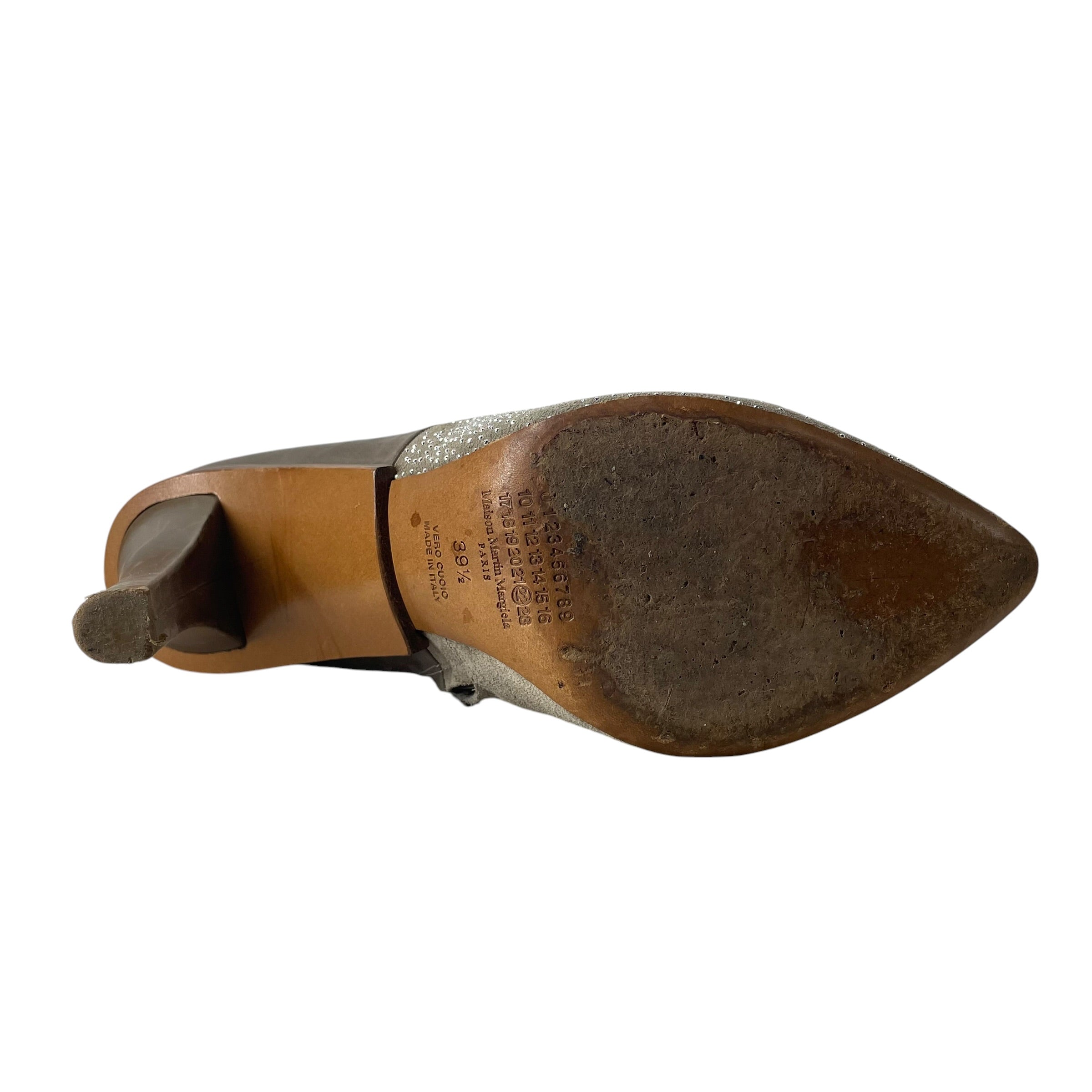 Maison Margiela/Heels/EU 39.5/Leather/BRW/EMBOSSED DIAMONDS SIDE view 5