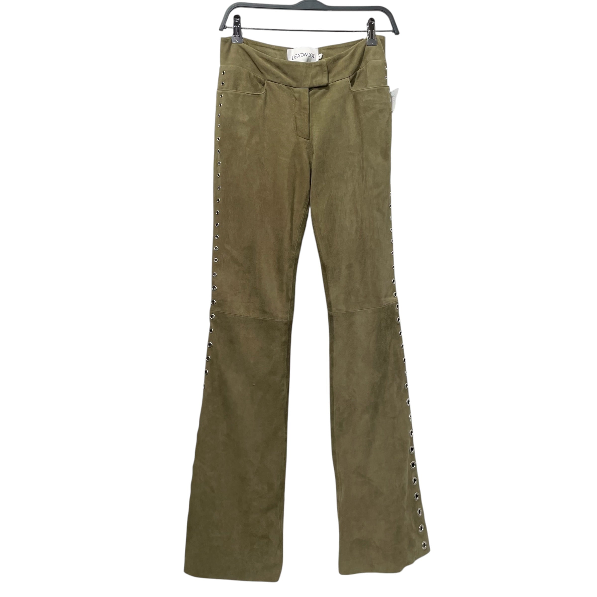 DEADWOOD/Straight Pants/XS/Suede/GRN/ view 1