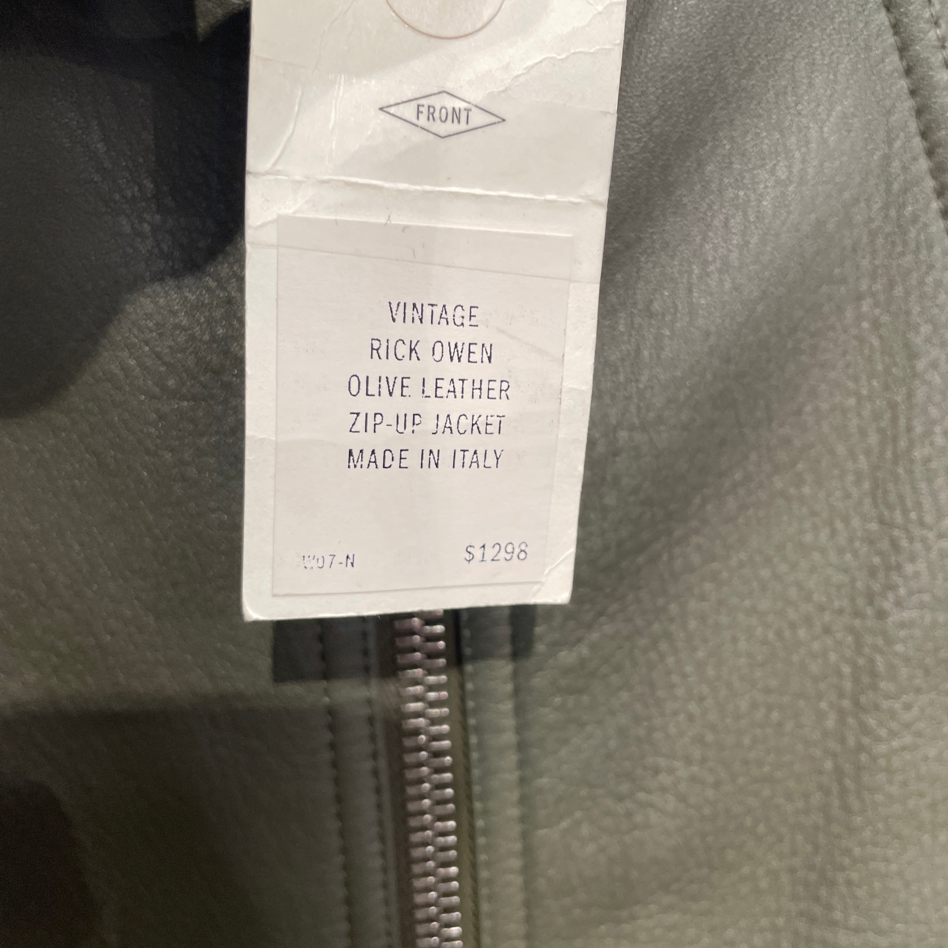 Rick Owens/Riders Jkt (S)/36/Leather/GRN/OLIVE BIKER JKT view 5
