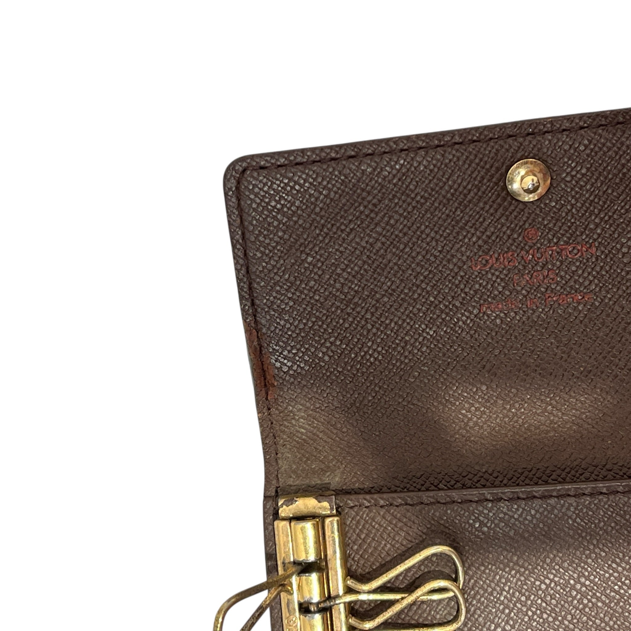 LOUIS VUITTON/Key Case/Monogram/Leather/BRW/L's/damier ebene key holder view 7