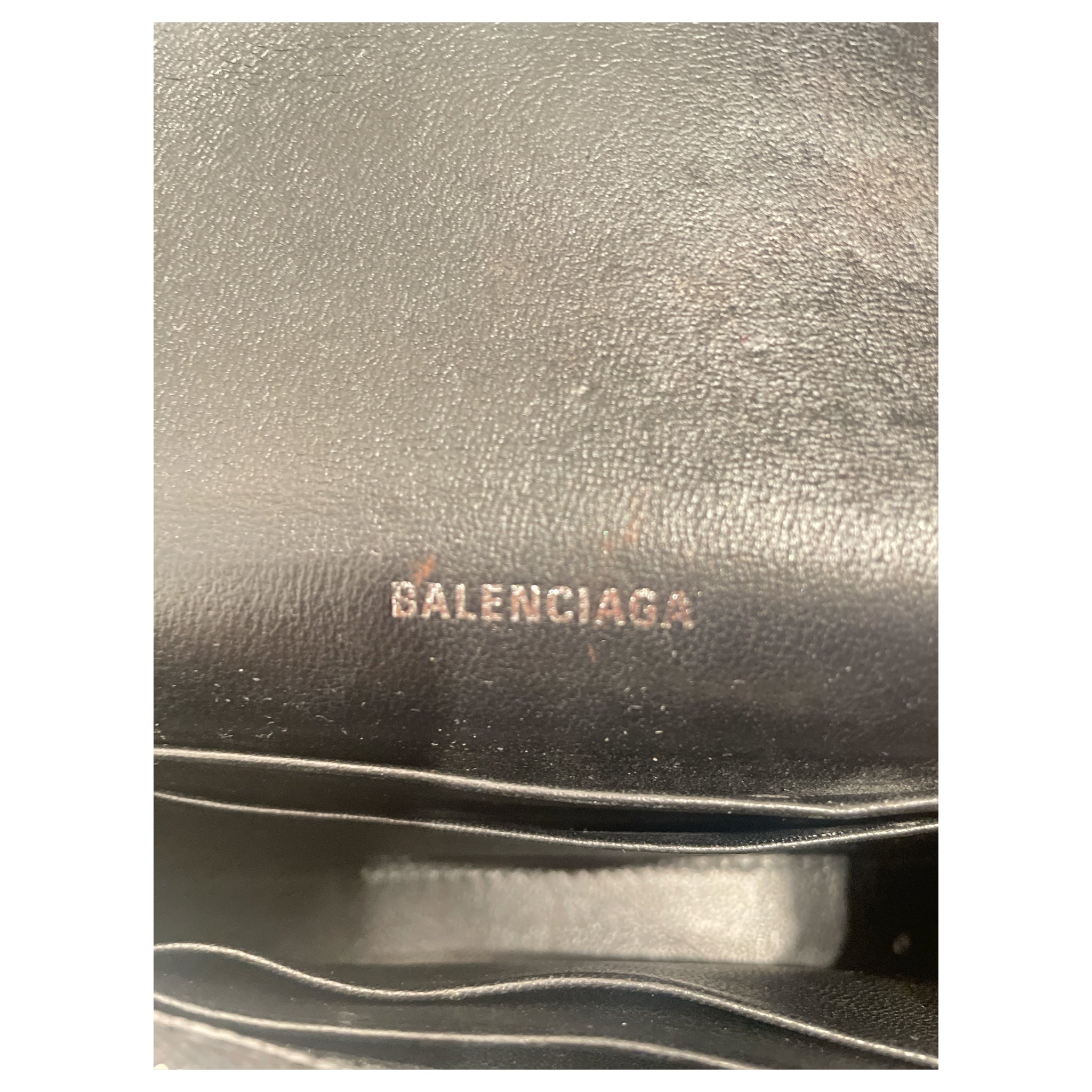 BALENCIAGA/Cross Body Bag/Glitter/Leather/BLK/Glitter Hourglass WOC Bag view 4
