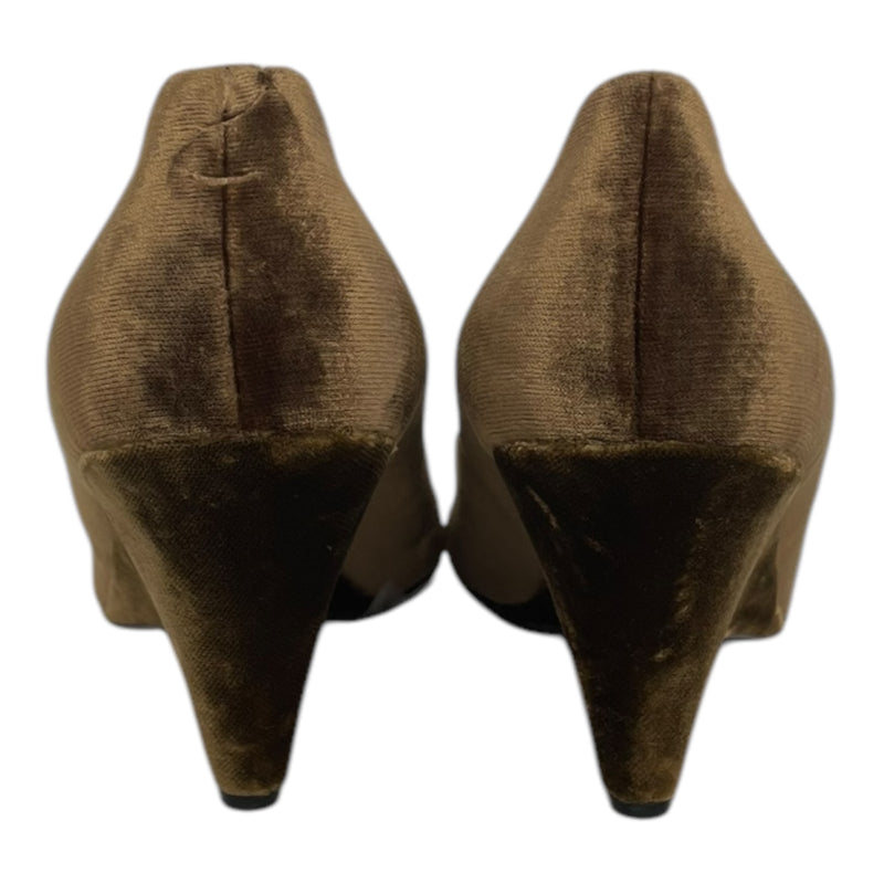 MIU MIU/Heels/EU 40/Velour/GLD/Wedge heel,extra heel tap