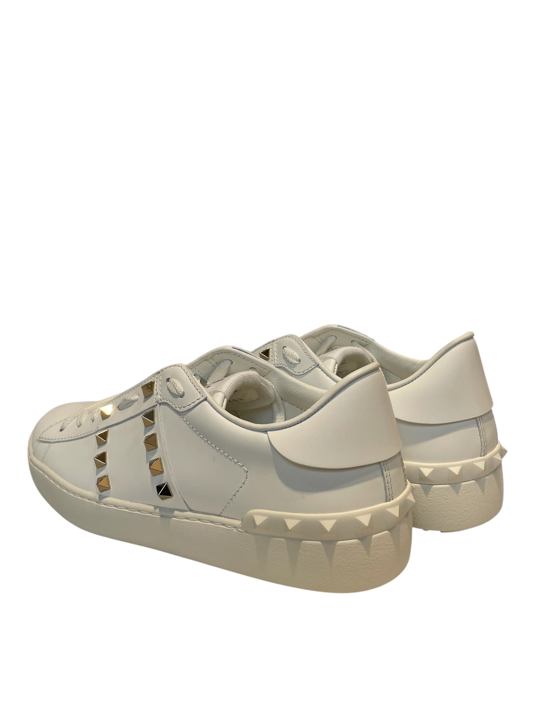 VALENTINO GARAVANI/Low-Sneakers/EU 38.5/Leather/WHT/studded low tops view 2