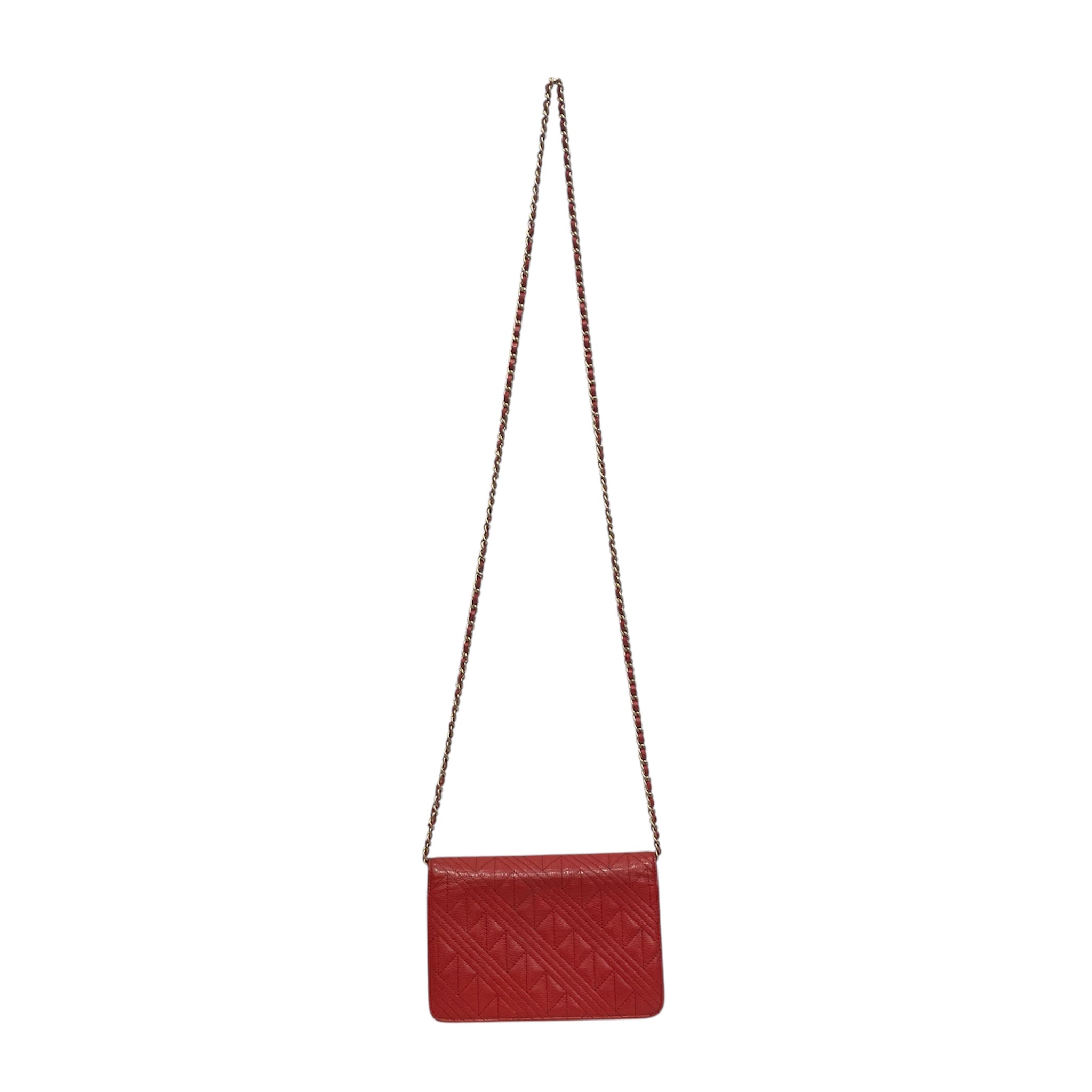 CHANEL/Cross Body Bag/Leather/RED/25217634 ZIG STITCH view 2